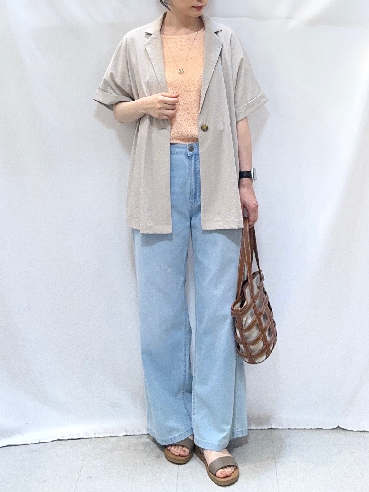 𝐇𝐢𝐫𝐨𝐦𝐢さんの「SHOO･LA･RUE｜【高レビュー/洗濯機可/セットアップ可】軽凛(かろりん) 半袖ジャケット」を使ったコーディネート