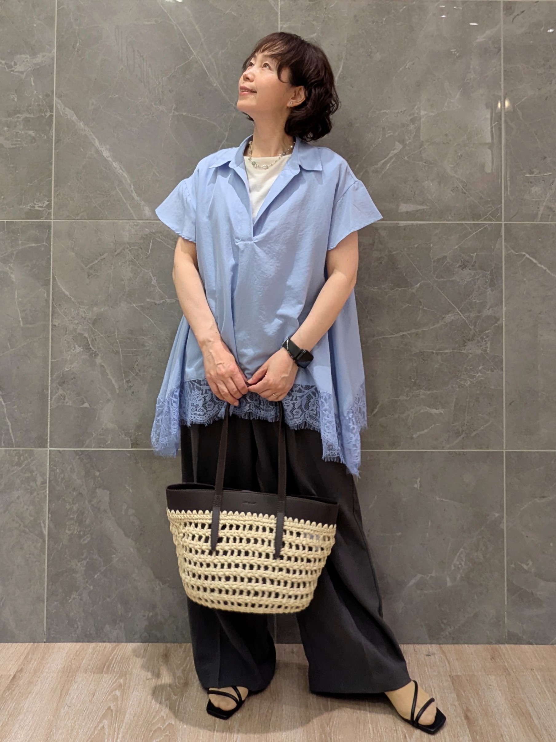mamさんの「OPAQUE.CLIP｜【接触冷感】シアーショートトッパーカーディガン《洗濯機OK／抗ピル》」を使ったコーディネート