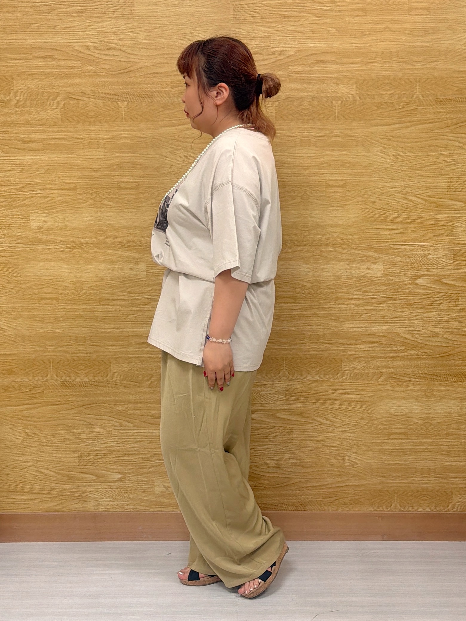 ぁむさんの「SHOO･LA･RUE｜【S-LL/洗濯機可】すっきり楽ちん とろみイージーワイドパンツ」を使ったコーディネート