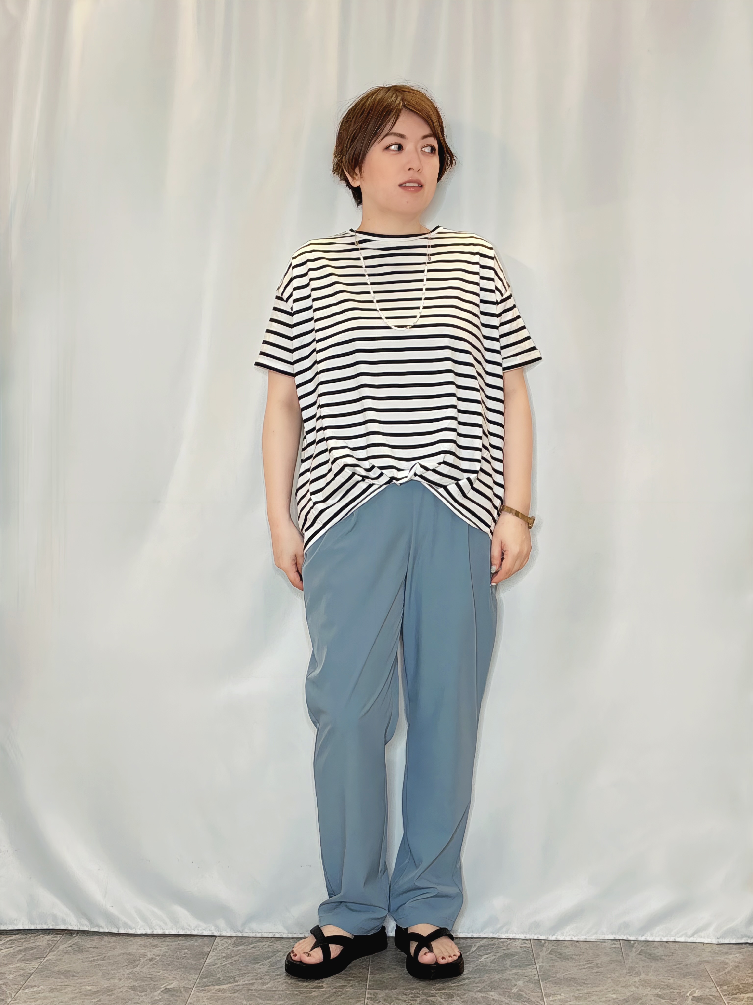 たみさんの「SHOO･LA･RUE｜【S-LL/洗濯機可】夏に使える 程よい透け感のシアーブルゾン」を使ったコーディネート