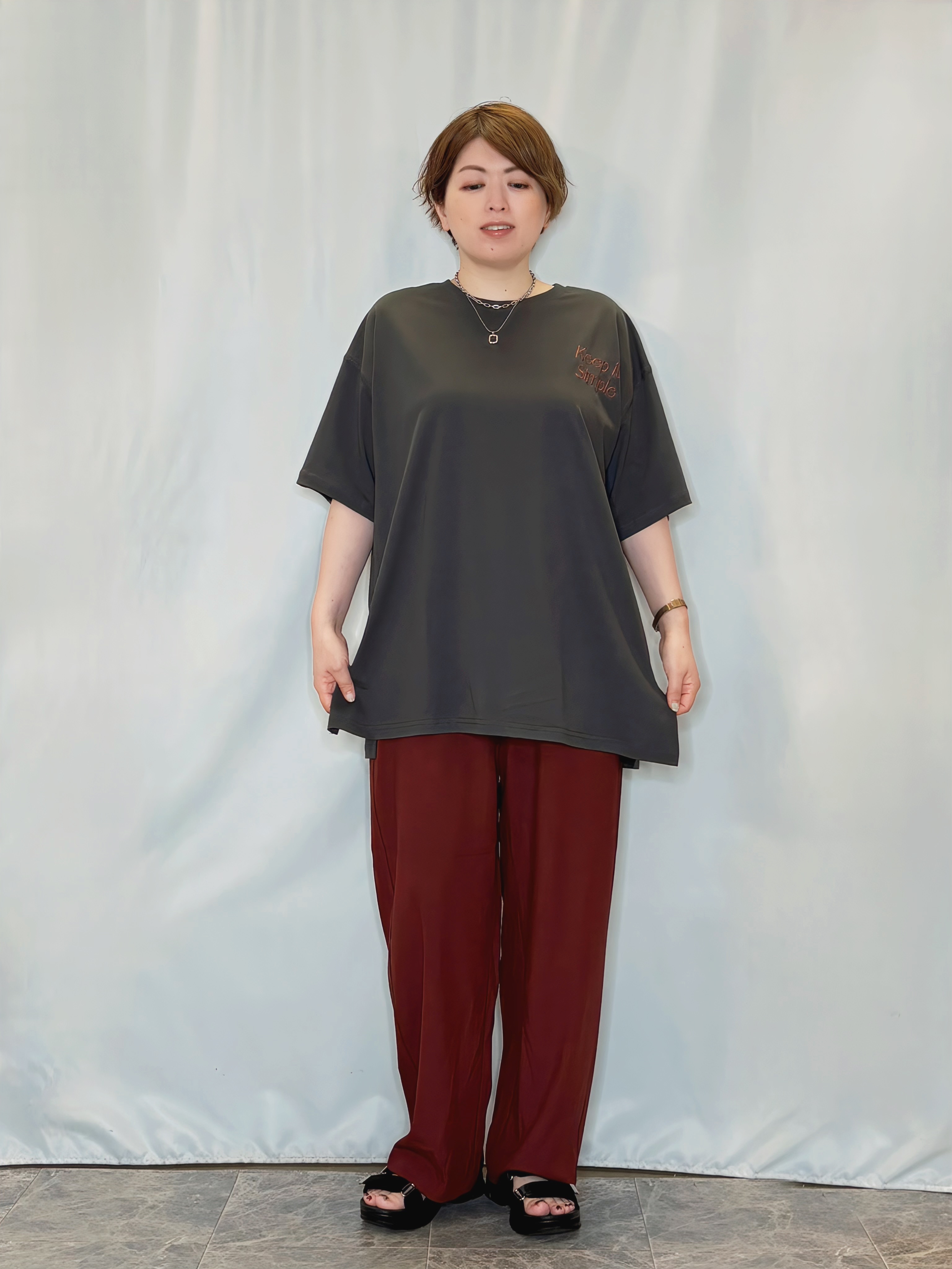 たみさんの「SHOO･LA･RUE｜【体型カバー】ゆるっとBIGアソートTシャツ」を使ったコーディネート