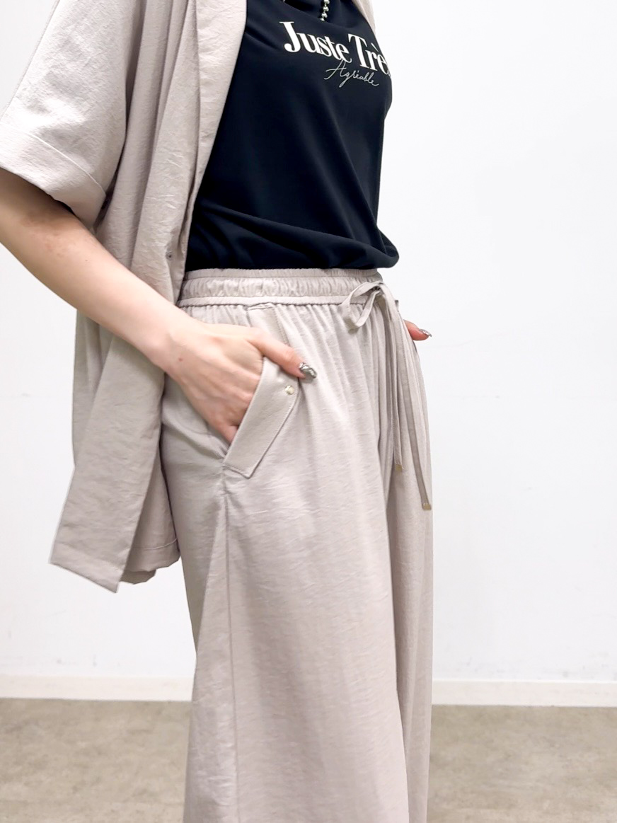 𝐜𝐡𝐢𝐤𝐚さんの「SHOO･LA･RUE｜【高レビュー/洗濯機可/セットアップ可】軽凛(かろりん) 半袖ジャケット」を使ったコーディネート