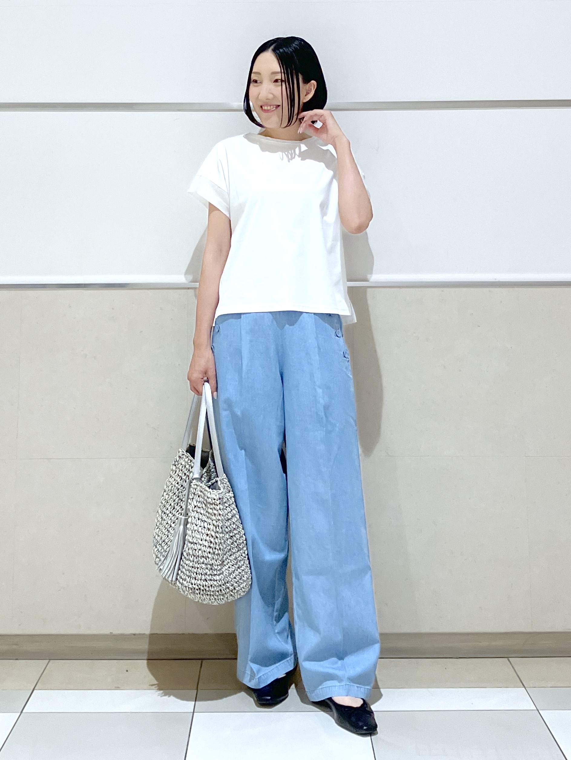 eriko さんの「Dessin｜【UVカット/接触冷感】美光沢カットソー」を使ったコーディネート