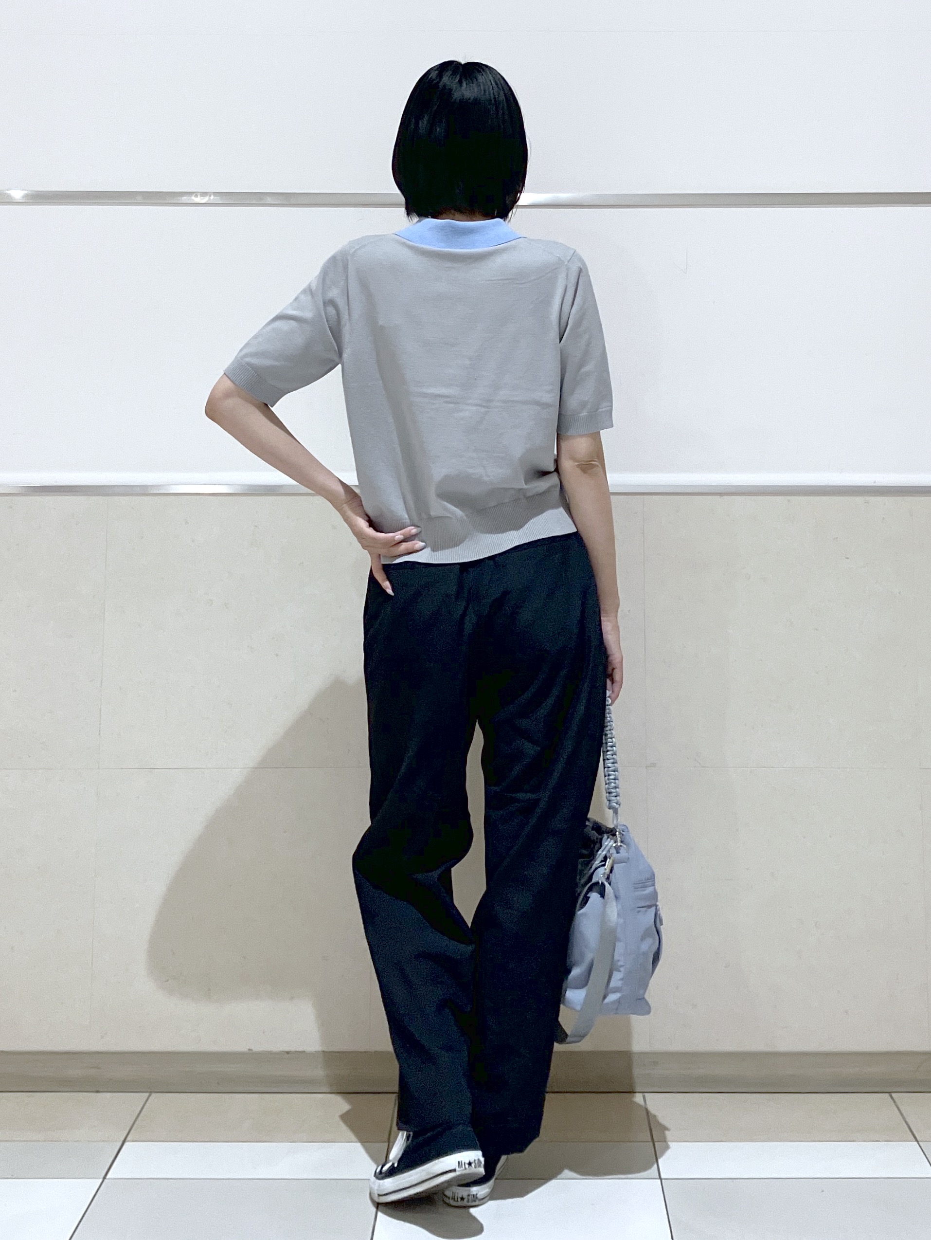 eriko さんの「Dessin｜ポロ襟 ハーフスリーブニット」を使ったコーディネート