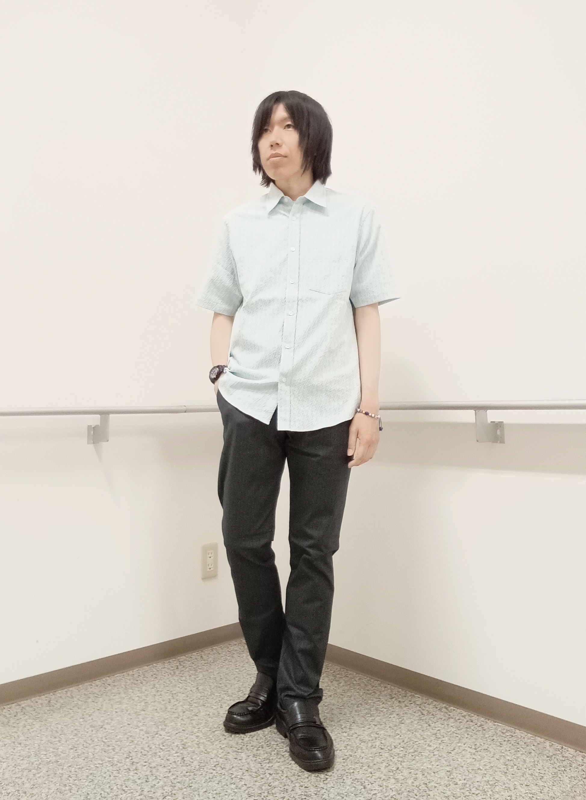 moritaさんの「TAKEO KIKUCHI｜播州織り 千鳥 半袖シャツ」を使ったコーディネート