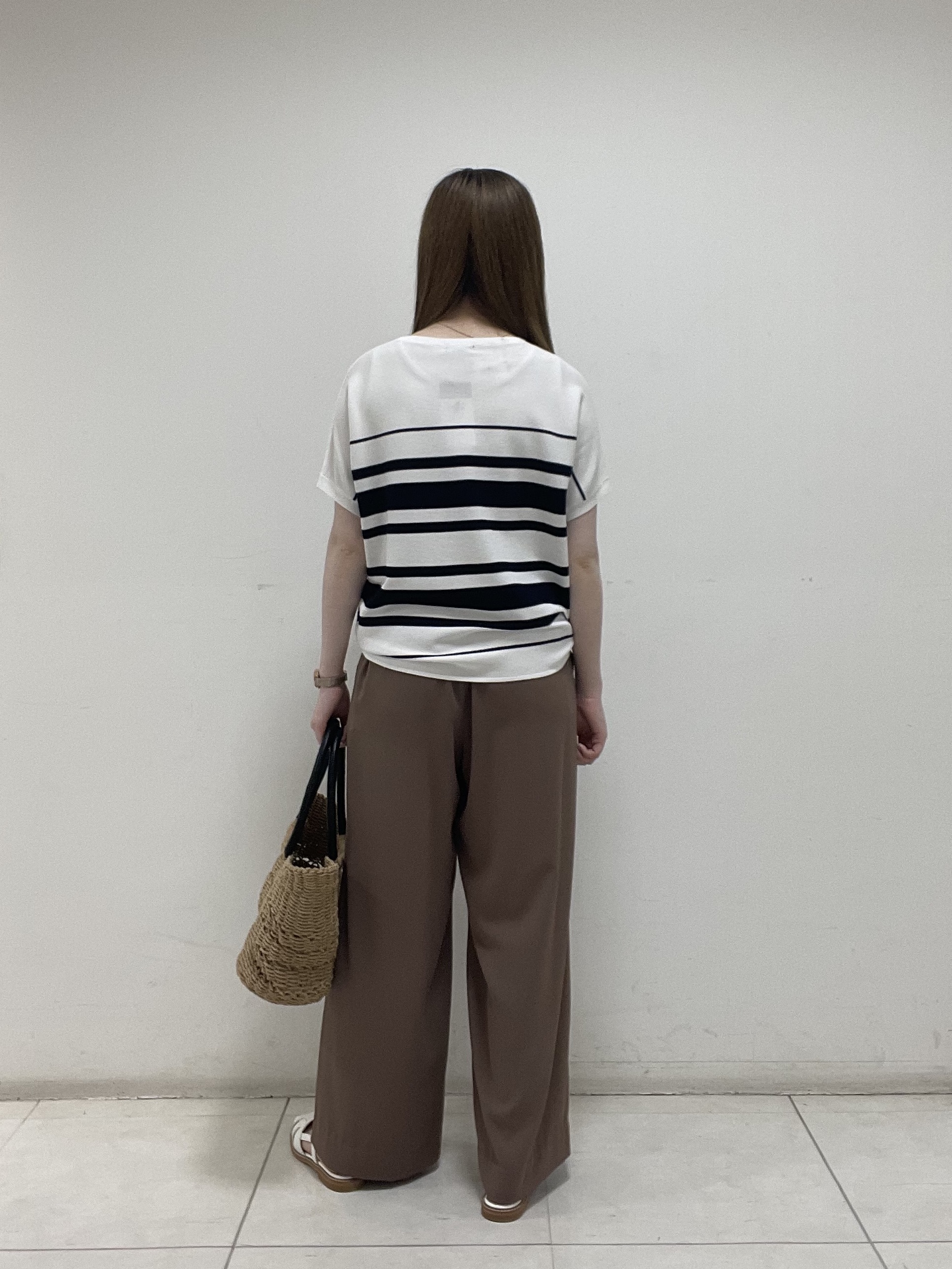 mさんの「INDIVI｜【洗える】ガーター編みVネックニットT」を使ったコーディネート
