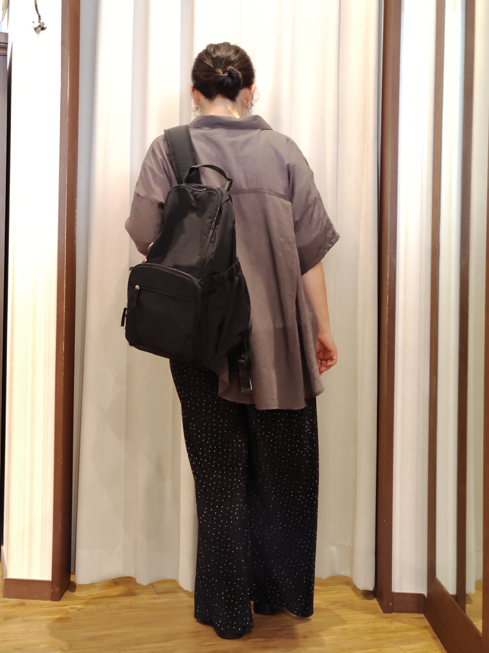 chami さんの「SHOO･LA･RUE｜ヒップがすっぽり隠れる やわらか5分袖シアーシャツ」を使ったコーディネート