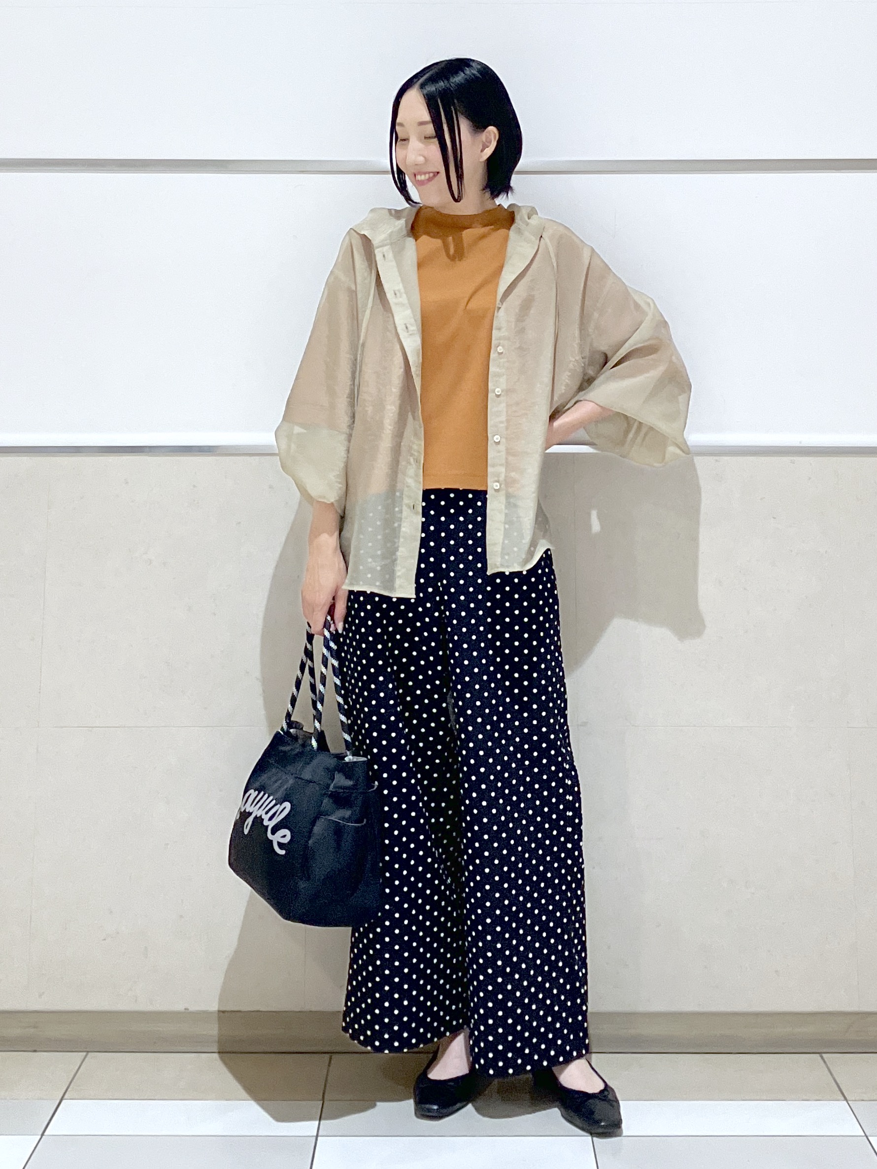 eriko さんの「Dessin｜【体型カバー】美光沢カットソーボクシーシルエット」を使ったコーディネート