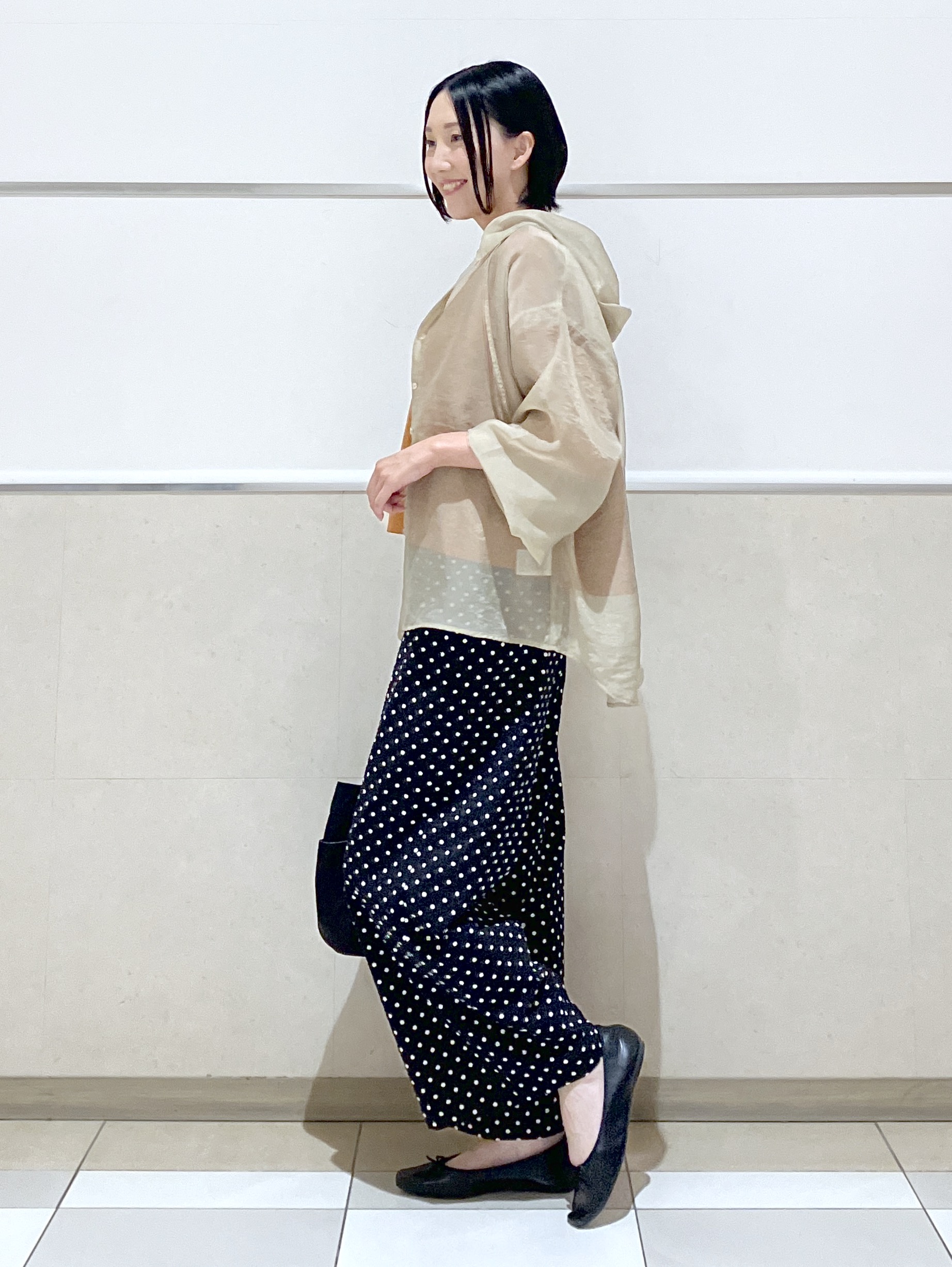 eriko さんの「Dessin｜【体型カバー】美光沢カットソーボクシーシルエット」を使ったコーディネート