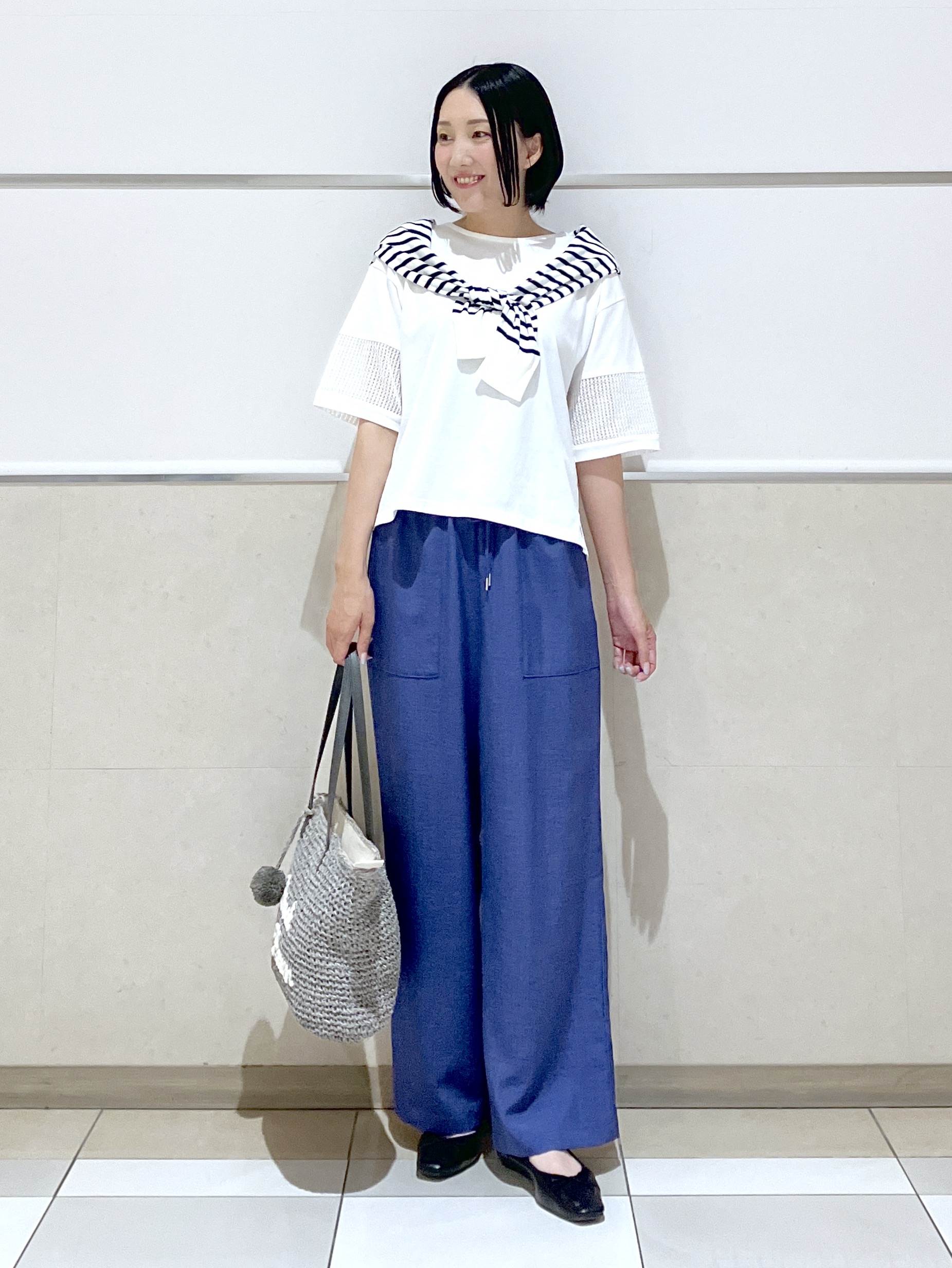 eriko さんの「Dessin｜【接触冷感】メッシュレーススリーブプルオーバー」を使ったコーディネート