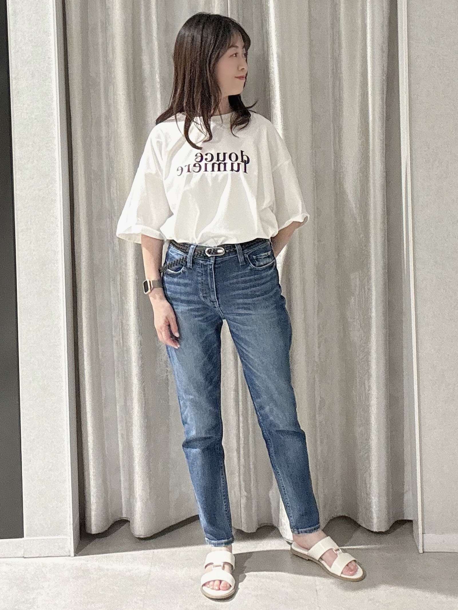 makiさんの「UNTITLED｜◆【9色展開/アンサンブル可】コットンクルーネックカーディガン」を使ったコーディネート