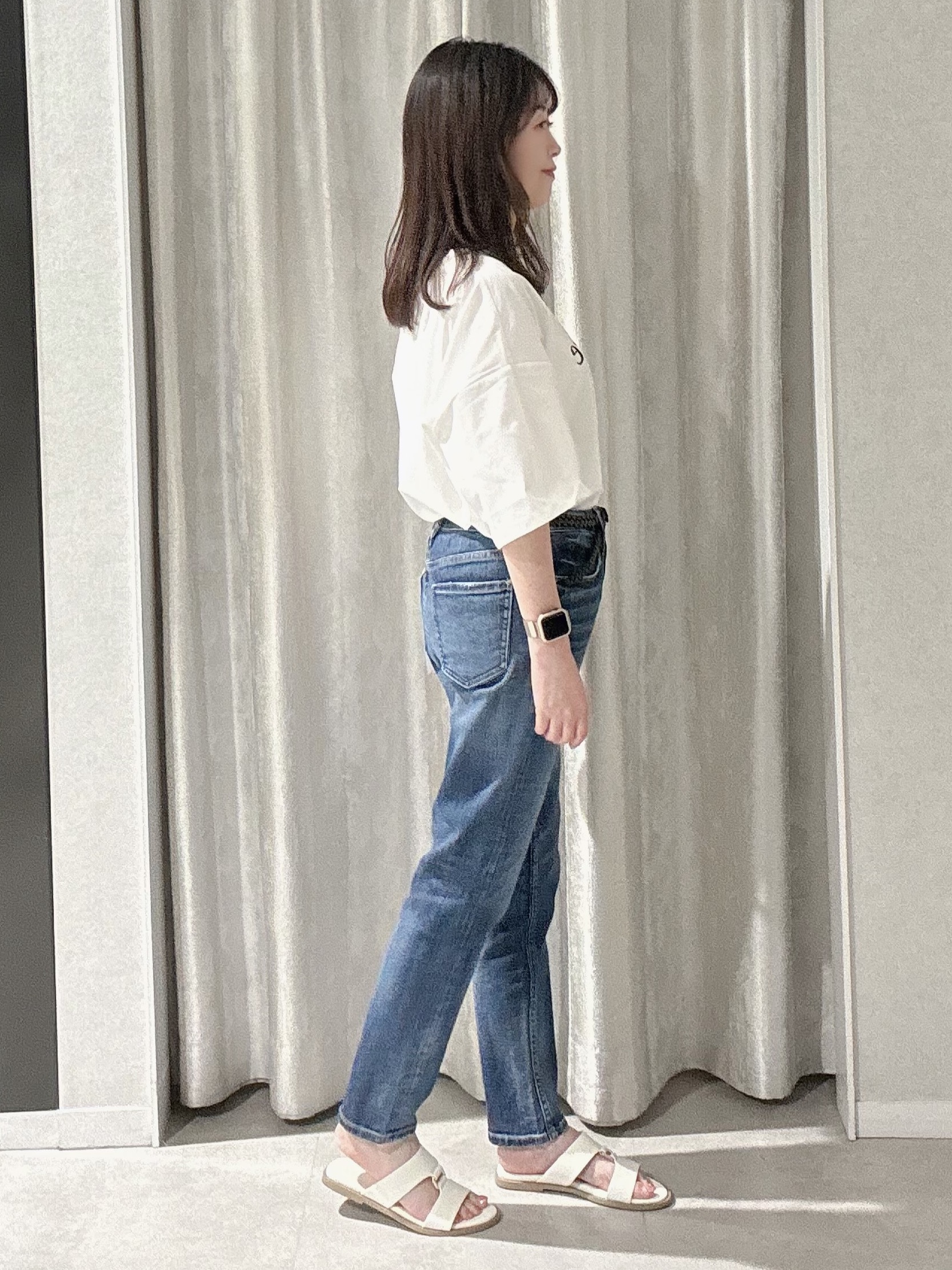 makiさんの「UNTITLED｜◆【9色展開/アンサンブル可】コットンクルーネックカーディガン」を使ったコーディネート
