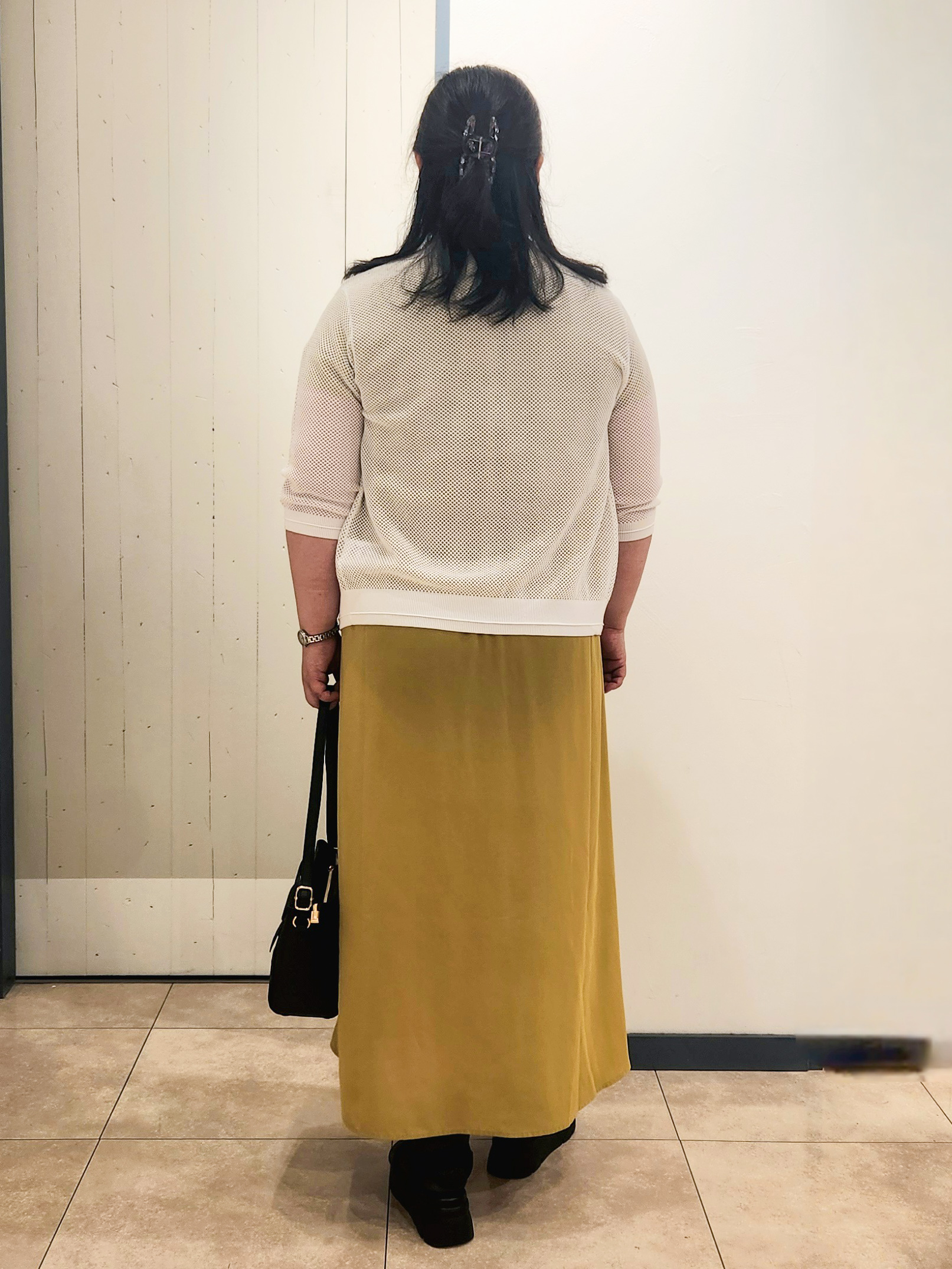 minoriさんの「grove｜【洗える】透けない、大人のメッシュカーディガン」を使ったコーディネート