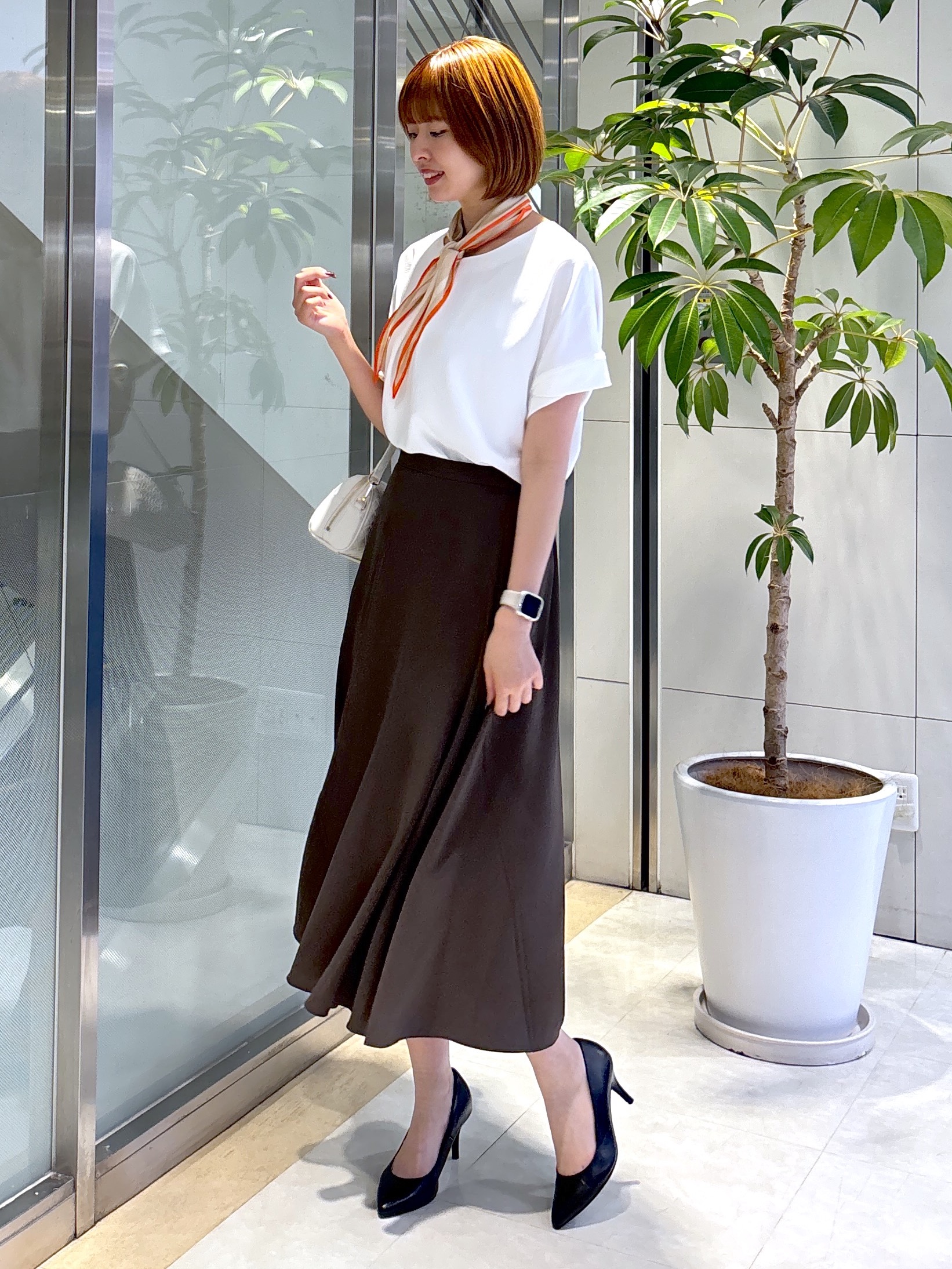 yukaさんの「UNTITLED｜【セットアップ可/UVカット/前後2WAY】リラクシーフレンチスリーブブラウス」を使ったコーディネート