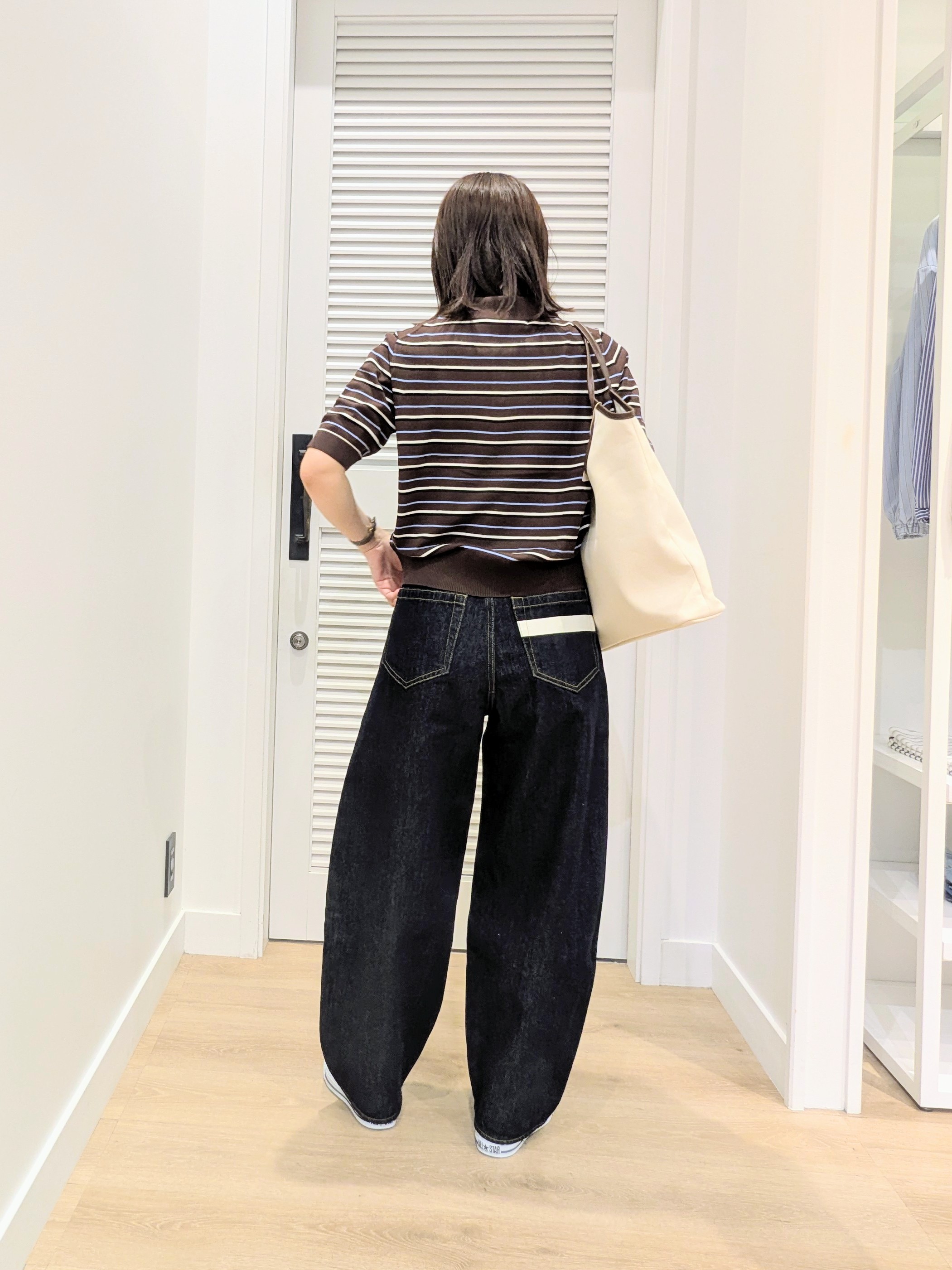 enさんの「Dessin｜ポロ襟 ハーフスリーブニット」を使ったコーディネート