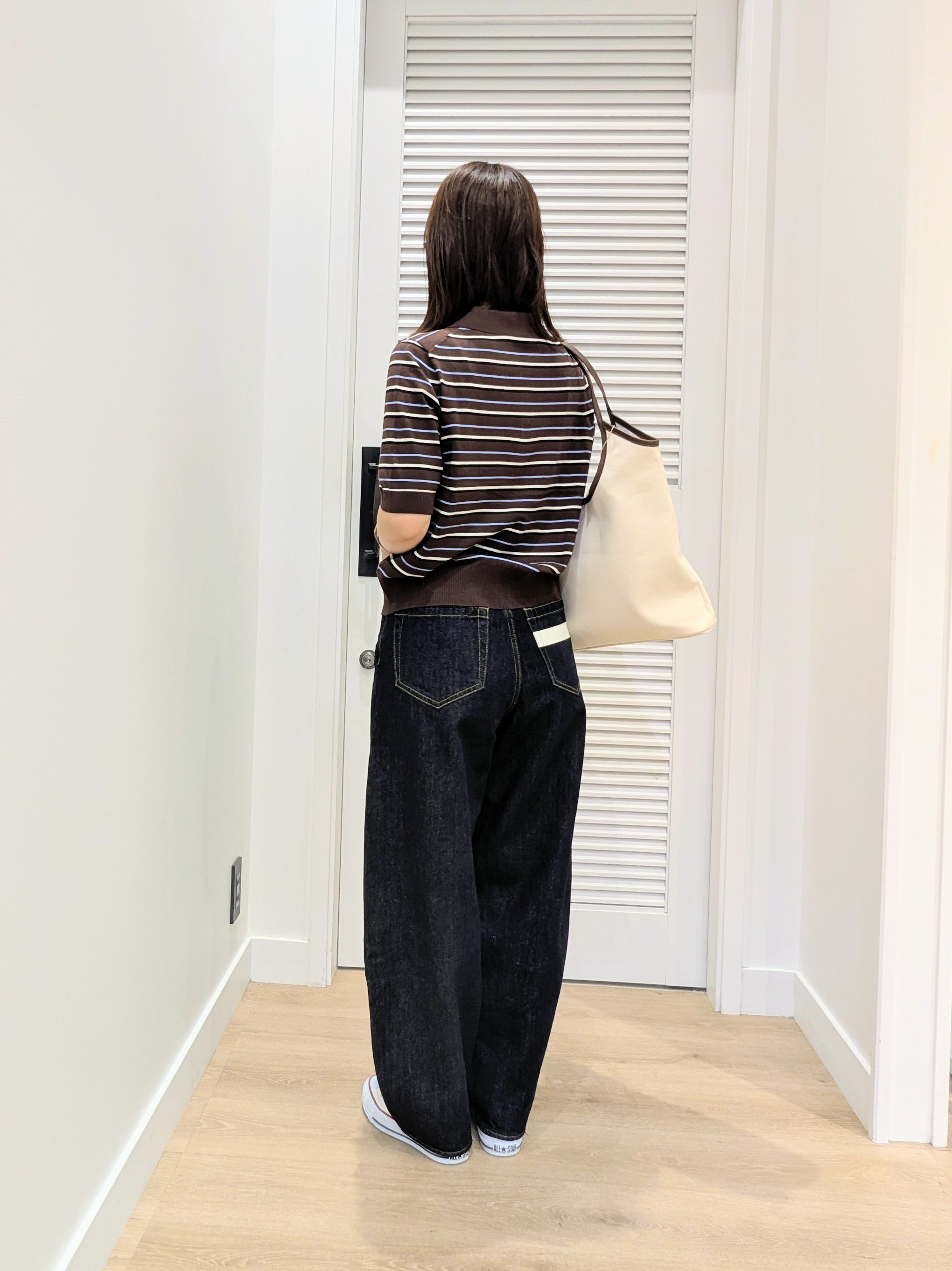 enさんの「Dessin｜ポロ襟 ハーフスリーブニット」を使ったコーディネート