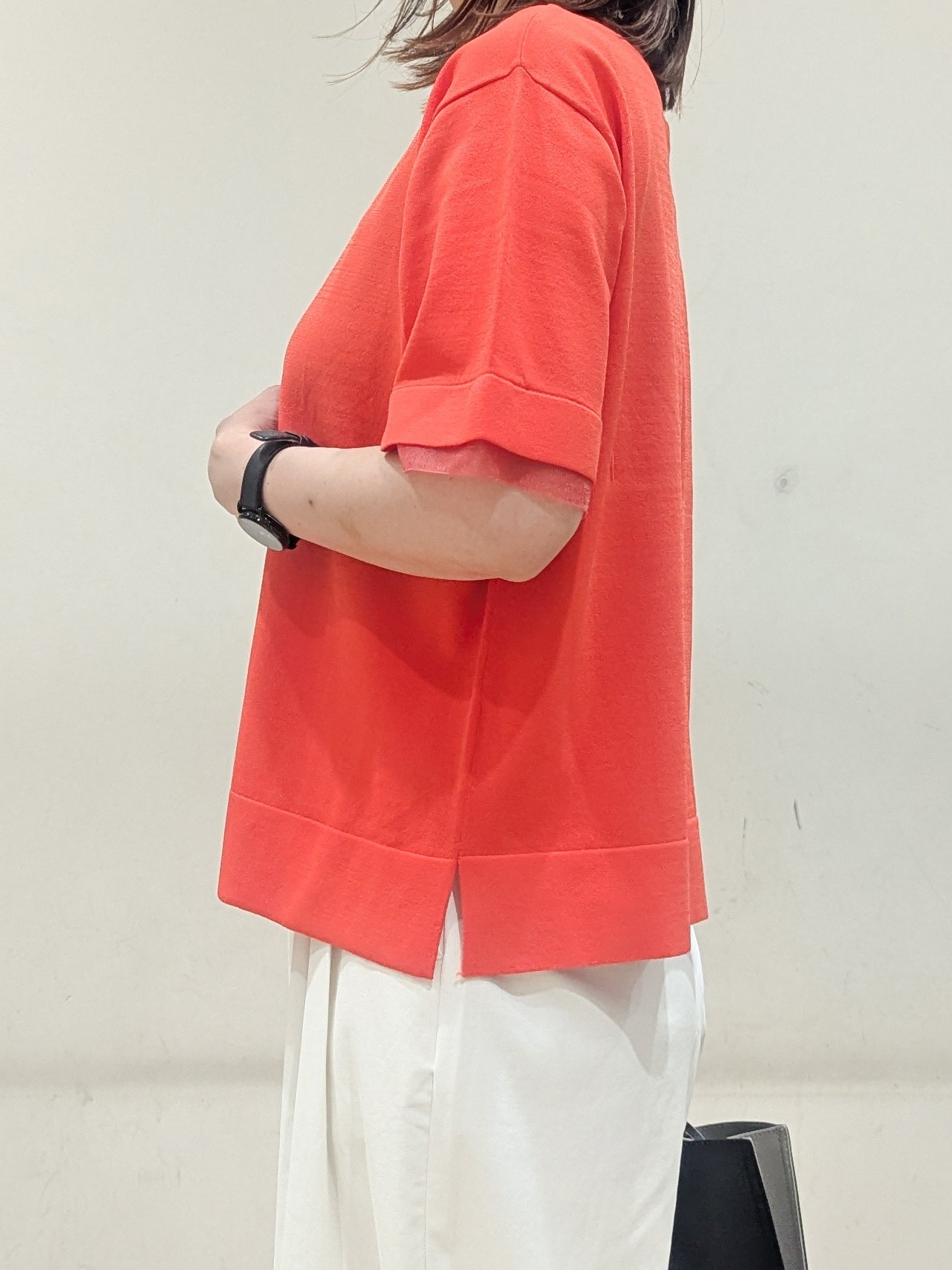Miさんの「OPAQUE.CLIP｜【UV／接触冷感／抗ピル】シアー＆レイヤード風さらりニット《洗濯機OK》」を使ったコーディネート