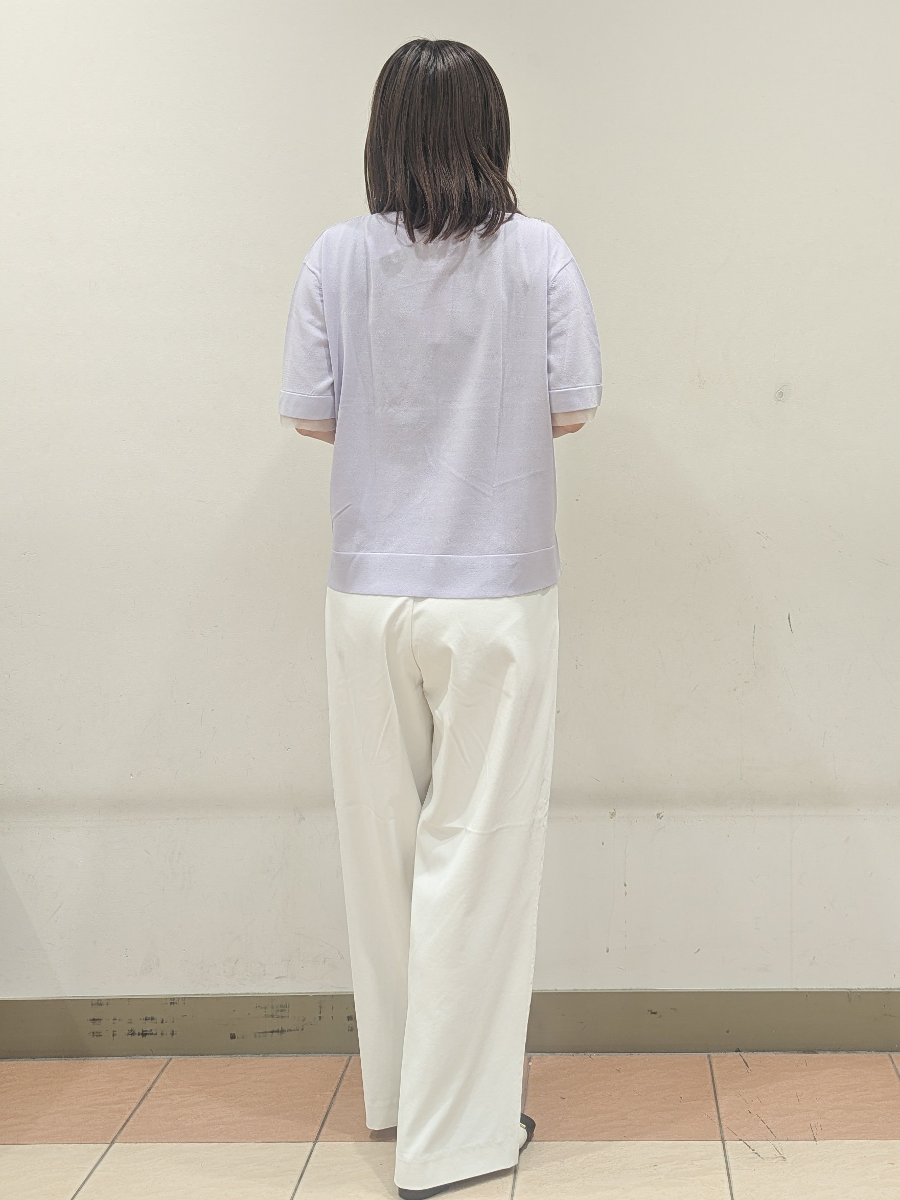 Miさんの「OPAQUE.CLIP｜【UV／接触冷感／抗ピル】シアー＆レイヤード風さらりニット《洗濯機OK》」を使ったコーディネート