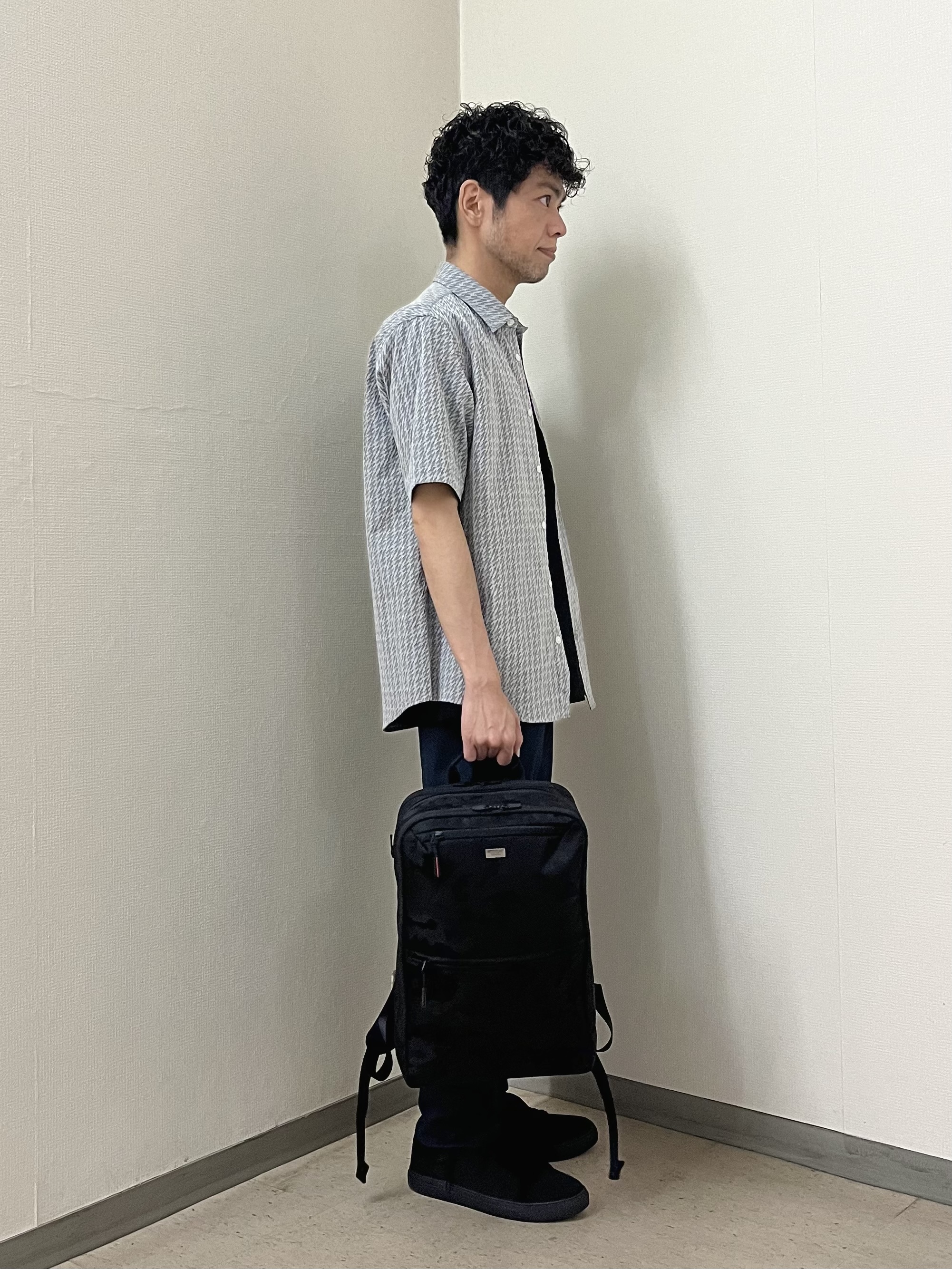 URAさんの「TAKEO KIKUCHI｜播州織り 千鳥 半袖シャツ」を使ったコーディネート