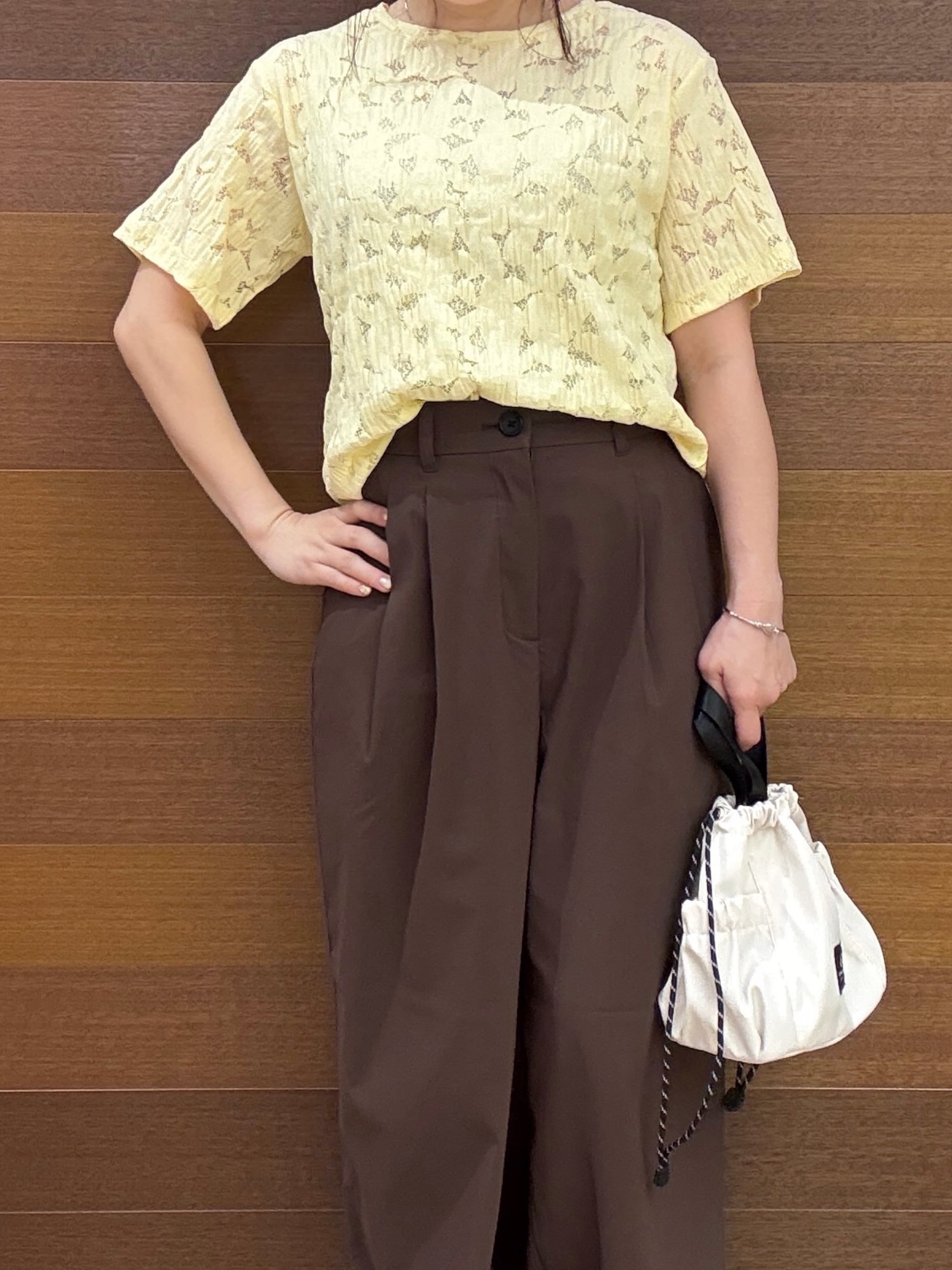 maichiさんの「OPAQUE.CLIP｜レースジャカードカットソー【洗濯機OK】」を使ったコーディネート