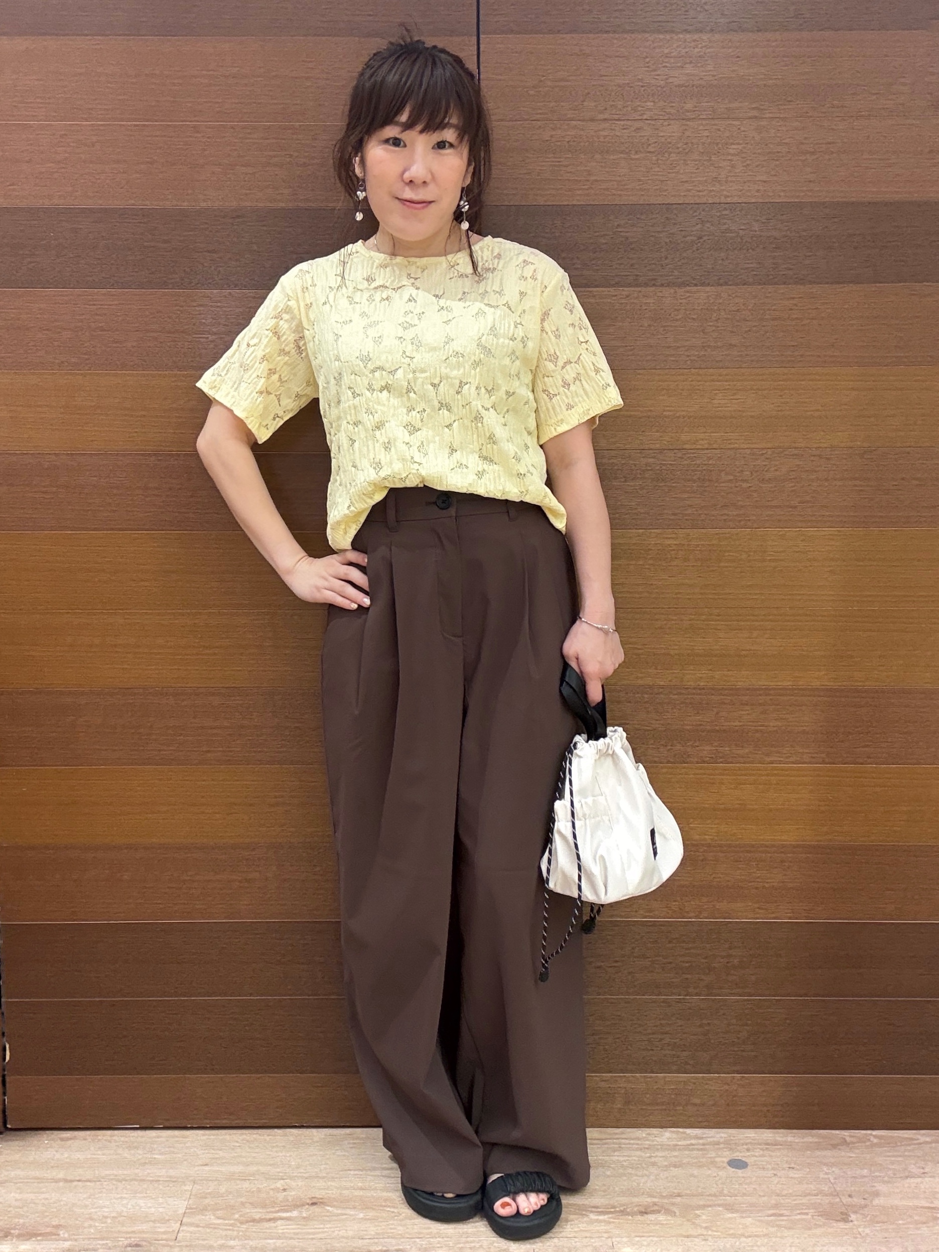 maichiさんの「OPAQUE.CLIP｜レースジャカードカットソー【洗濯機OK】」を使ったコーディネート