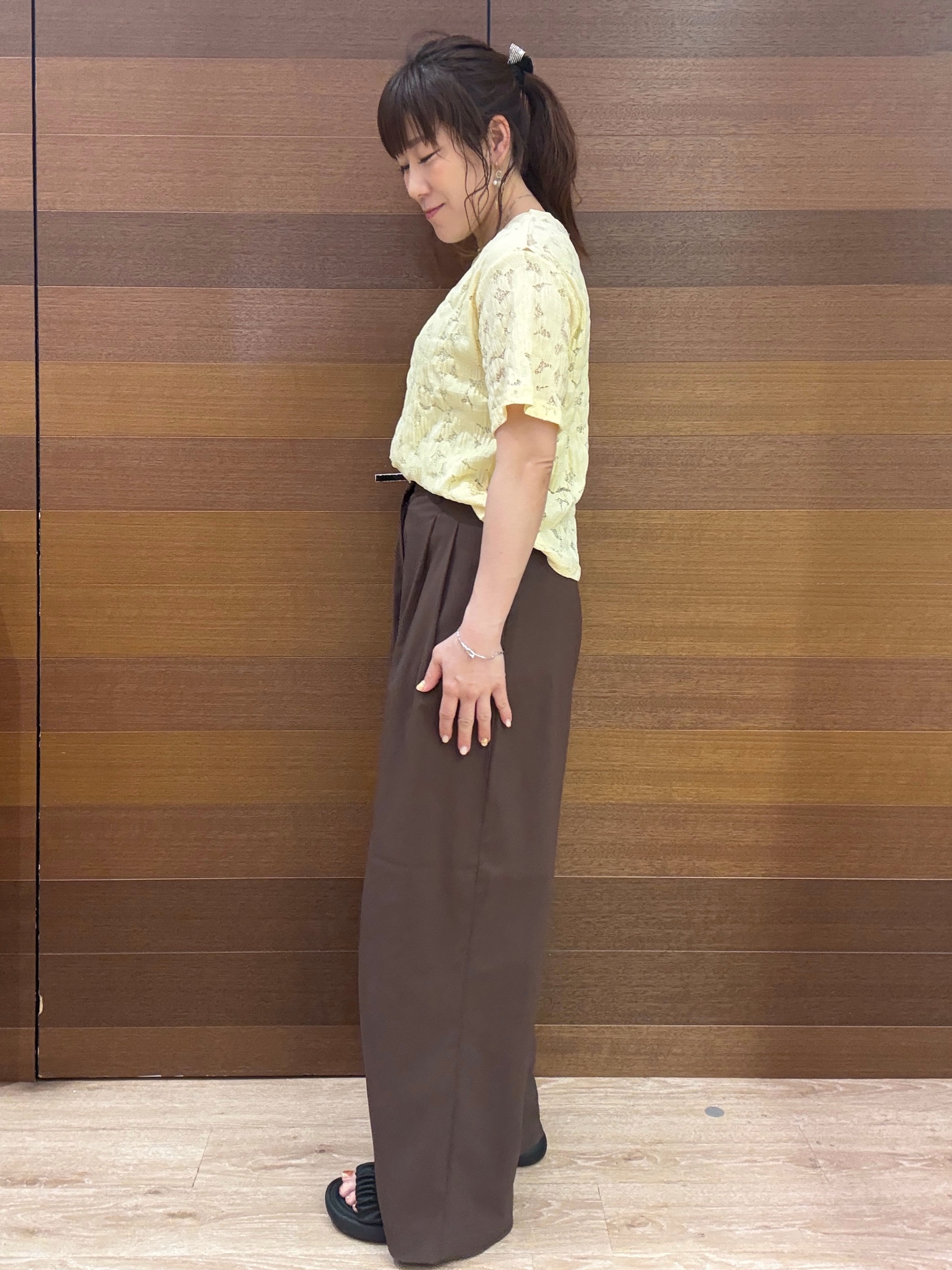 maichiさんの「OPAQUE.CLIP｜レースジャカードカットソー【洗濯機OK】」を使ったコーディネート
