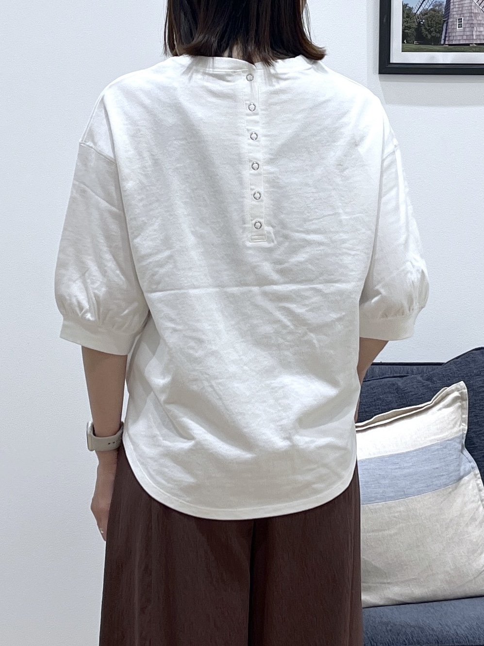 canaさんの「Dessin｜【360度可愛い】バックヘンリーカットソー5分袖」を使ったコーディネート