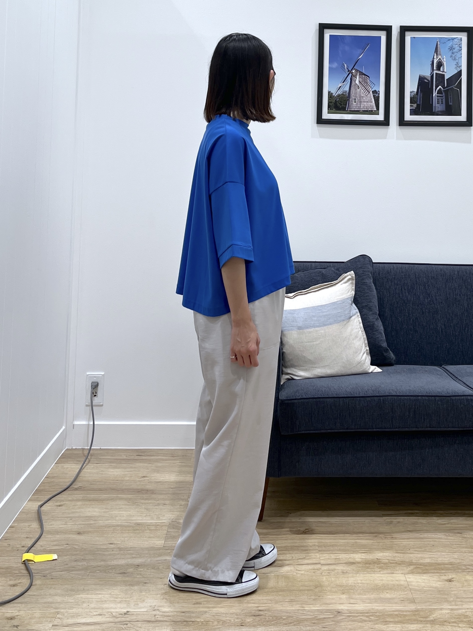 canaさんの「Dessin｜【体型カバー】美光沢カットソーボクシーシルエット」を使ったコーディネート