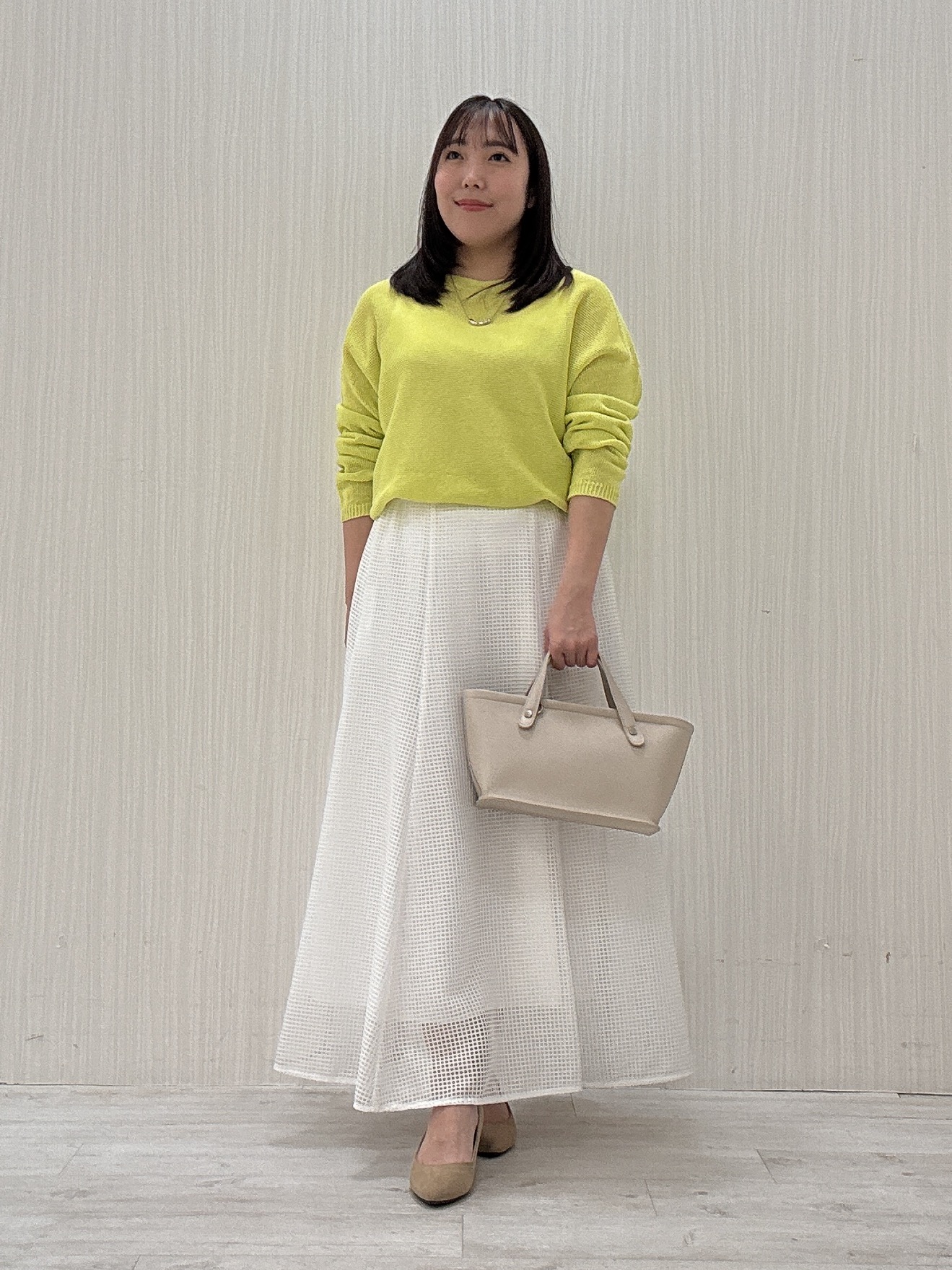 ayakaさんの「UNTITLED｜【8色展開/程よい透け感】ドライタッチボートネックニット」を使ったコーディネート