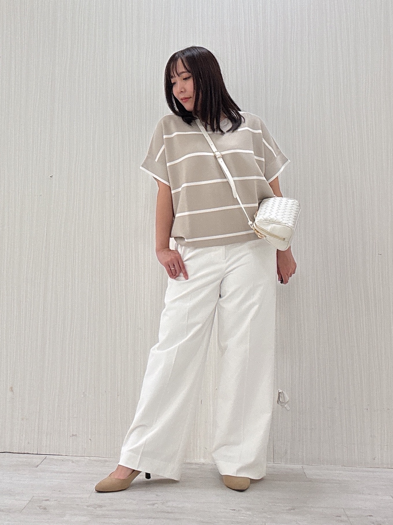 ayakaさんの「UNTITLED｜【11色展開/体型カバー】前後2WAYフレンチスリーブニット」を使ったコーディネート