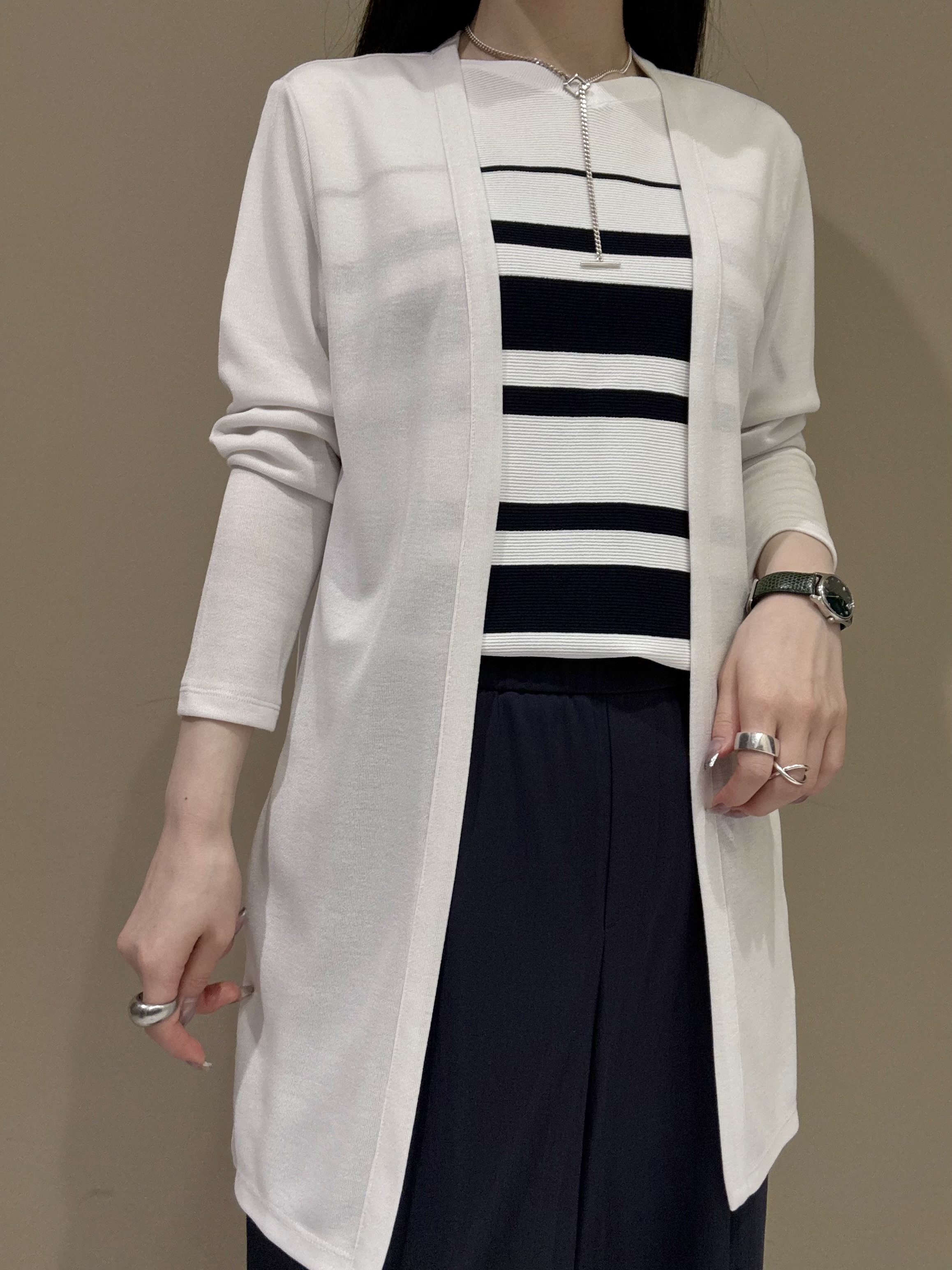 KEIKOさんの「INDIVI｜【UVケア】着流しミドル丈カーディガンジャージ」を使ったコーディネート
