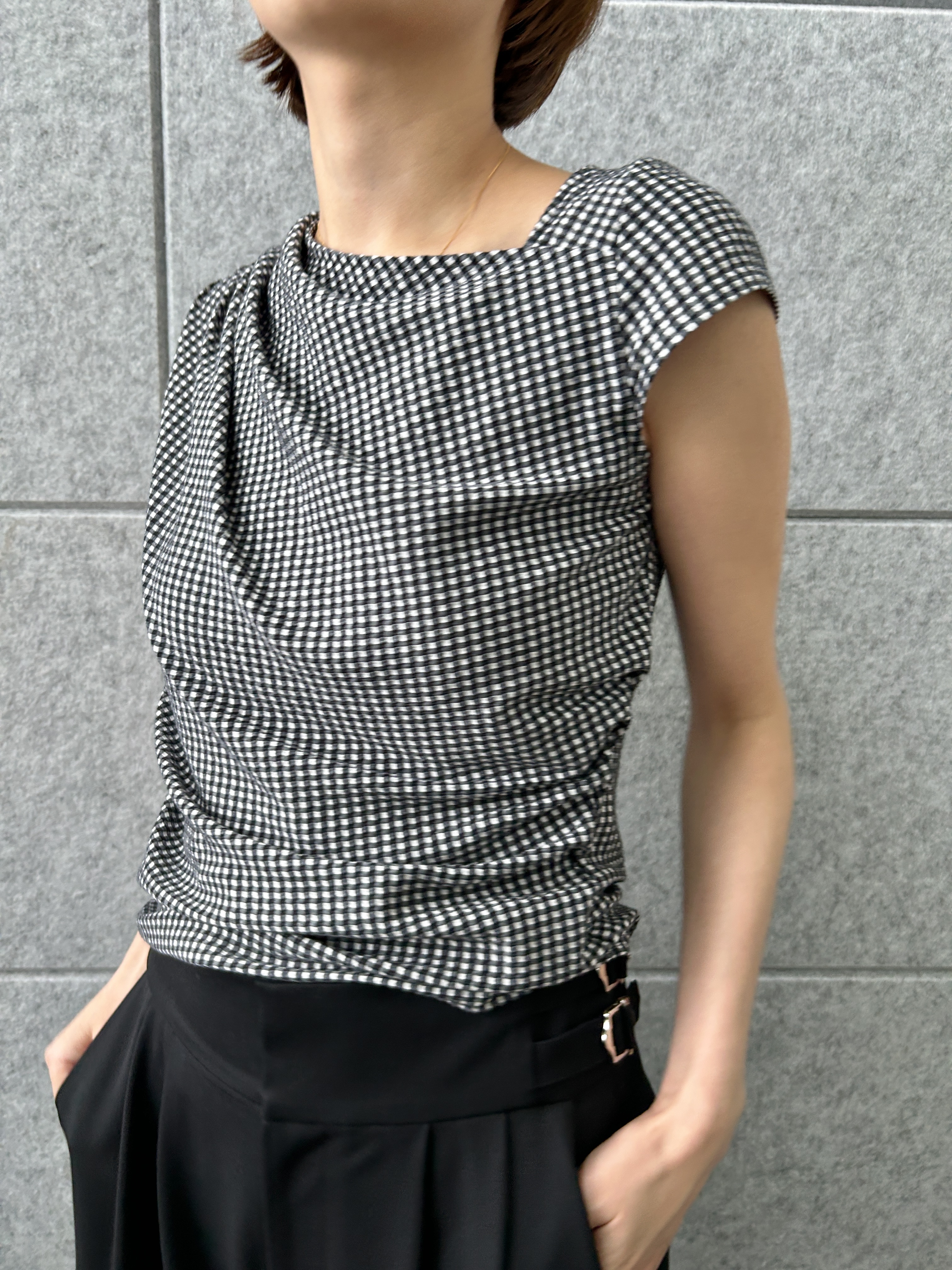 harunaさんの「CODE A｜◆gingham edge tops」を使ったコーディネート