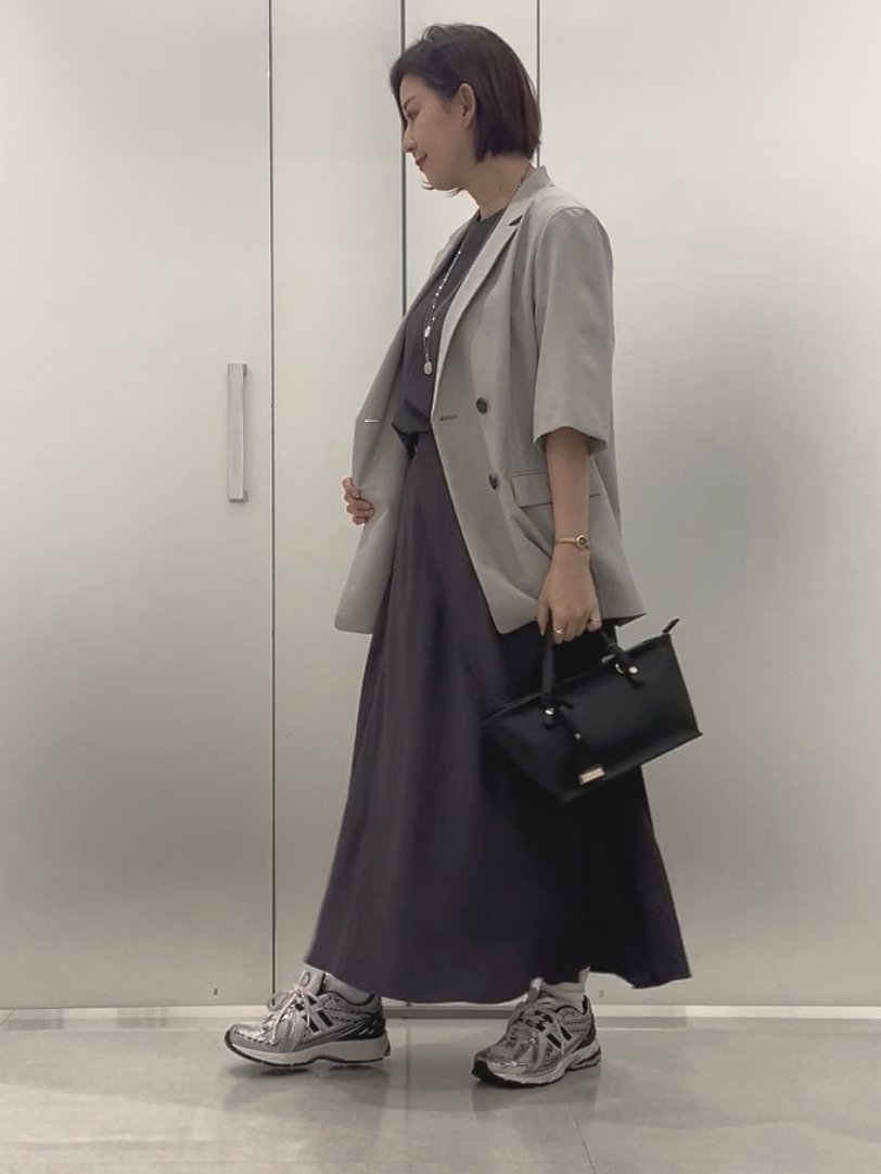 まどかさんの「UNTITLED｜【シワになりにくい/セットアップ可/接触冷感】ハーフスリーブジャケット」を使ったコーディネート
