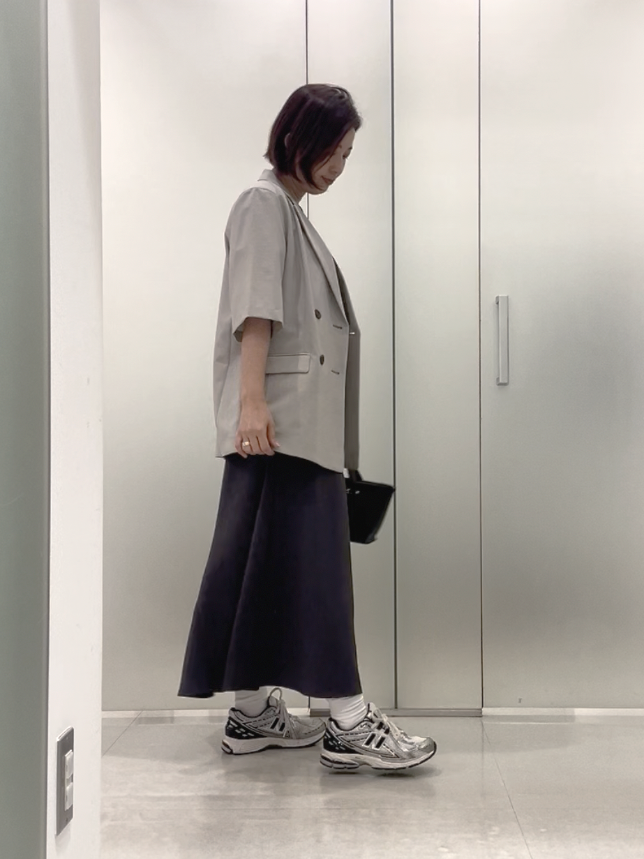 まどかさんの「UNTITLED｜【シワになりにくい/セットアップ可/接触冷感】ハーフスリーブジャケット」を使ったコーディネート