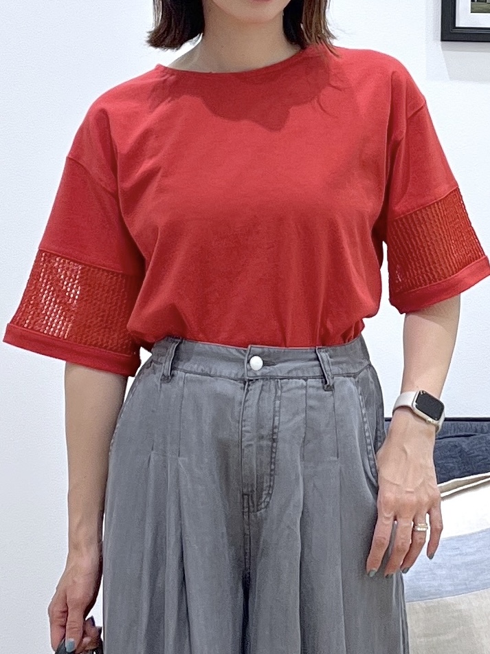 canaさんの「Dessin｜【接触冷感】メッシュレーススリーブプルオーバー」を使ったコーディネート
