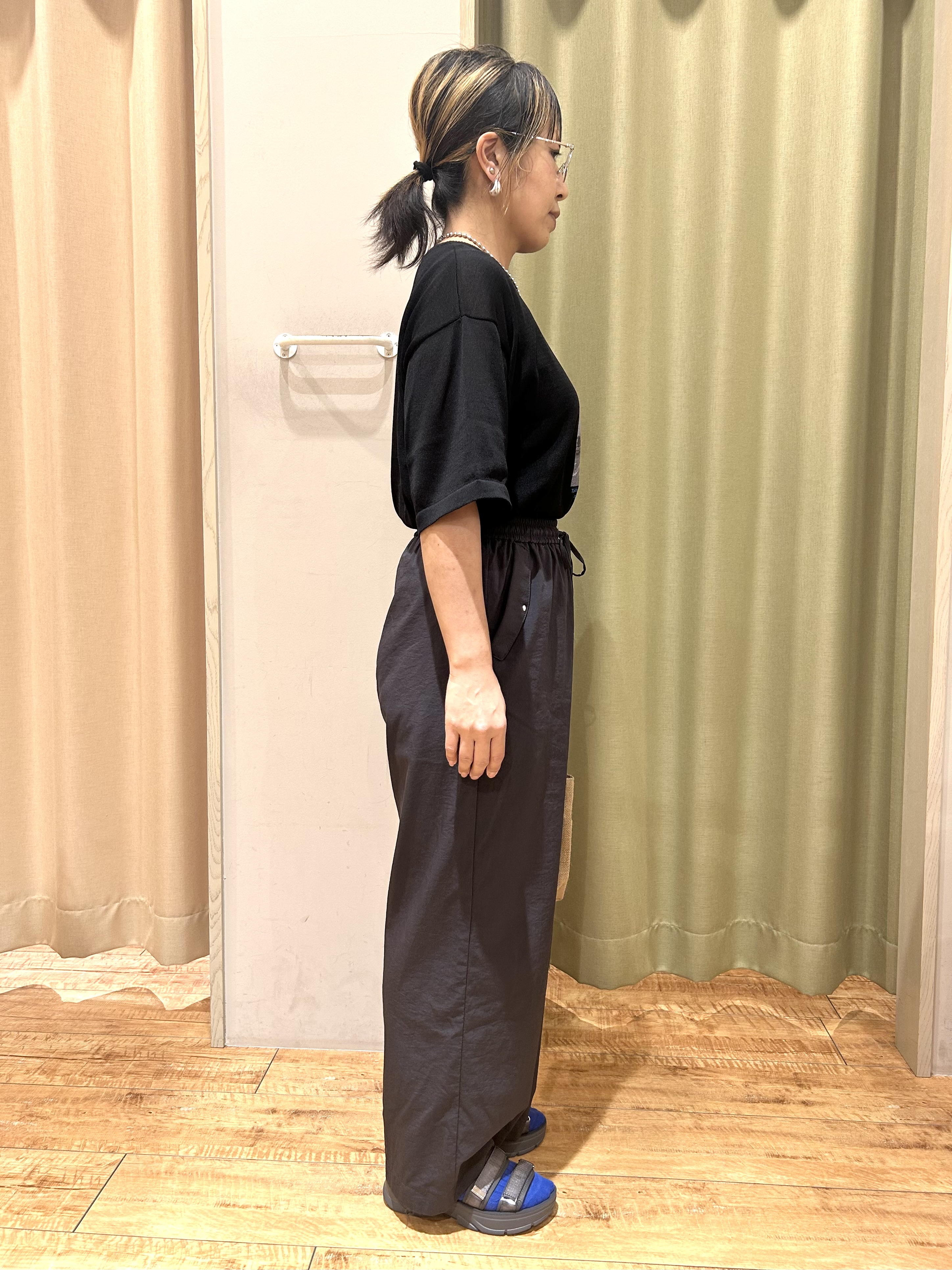 Kawa-sanさんの「SHOO･LA･RUE｜【体型カバー】程よい透け感 デザインアソート 5分袖シアーニット」を使ったコーディネート