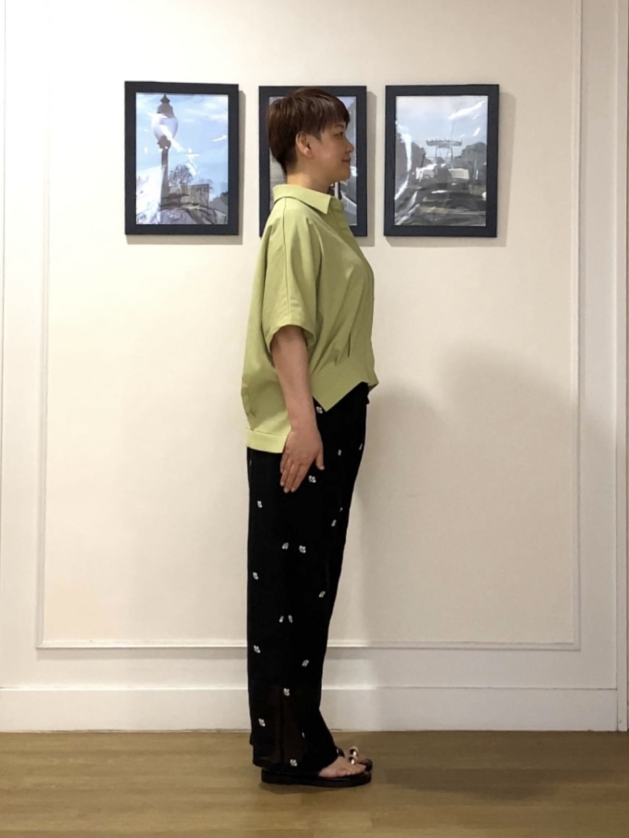 Hiroさんの「Dessin｜タックヘム クロップドシュリンクシャツ」を使ったコーディネート