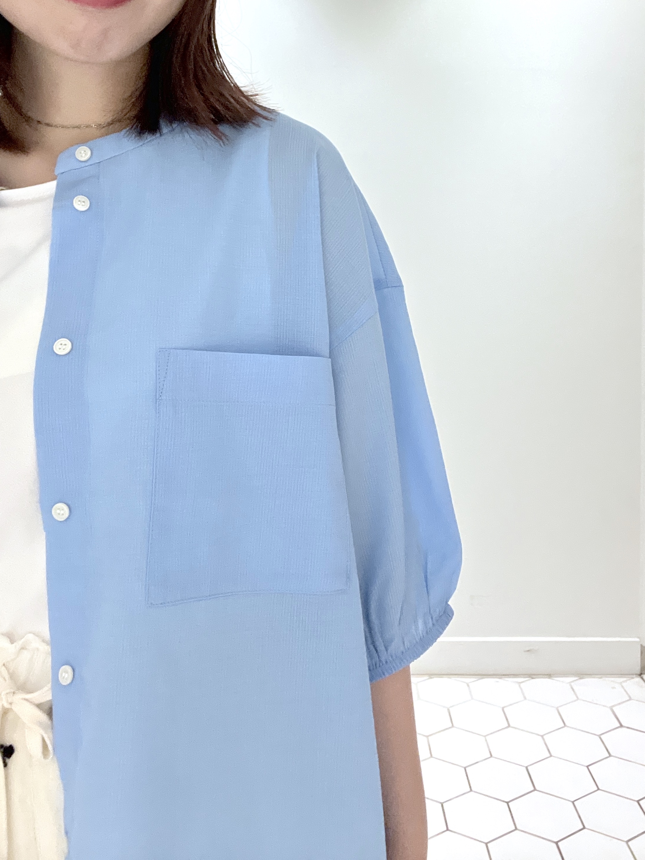 Makinoさんの「Dessin｜【高通気/セットアップ可】ハーフスリーブドロストシャツブラウス」を使ったコーディネート