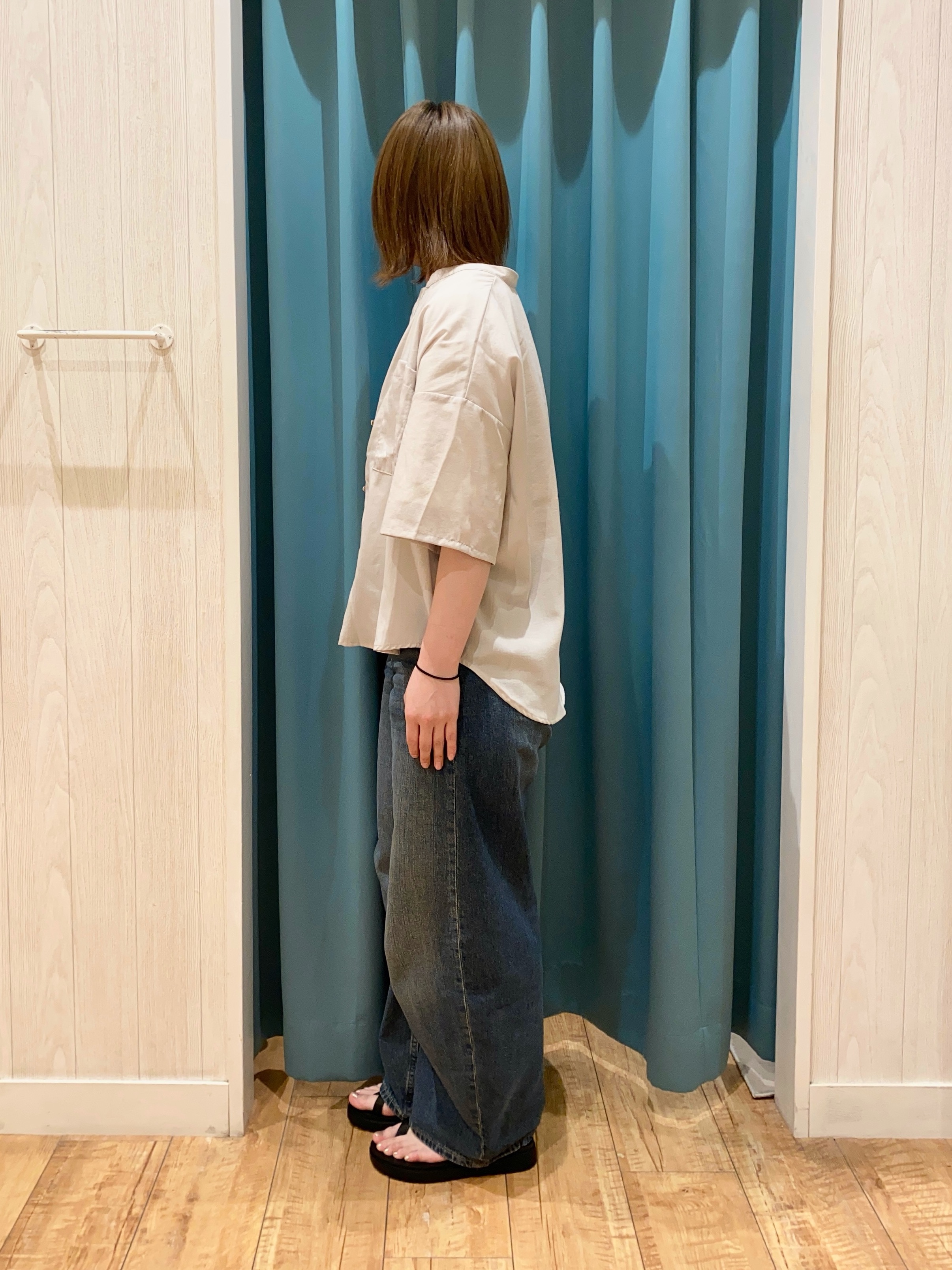 yuuさんの「SHOO･LA･RUE｜【洗濯機可/S-LL】大人の抜け感 ゆるっと5分袖シャツ」を使ったコーディネート