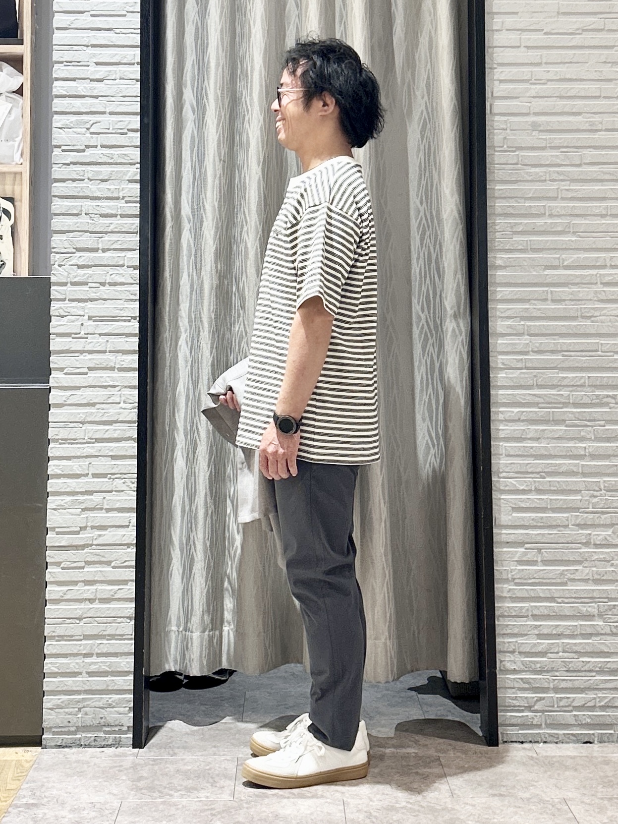 KENJI Iさんの「THE SHOP TK｜【LINO FINE】 リネンライク半袖シャツ UVカット／イージーケア／吸水速乾／洗濯機OK／セッ」を使ったコーディネート