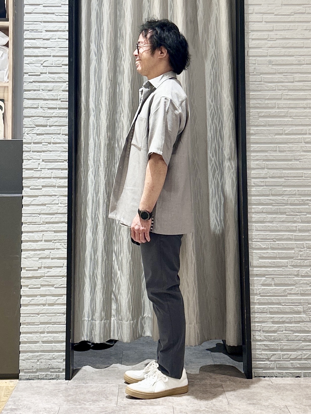 KENJI Iさんの「THE SHOP TK｜【LINO FINE】 リネンライク半袖シャツ UVカット／イージーケア／吸水速乾／洗濯機OK／セッ」を使ったコーディネート