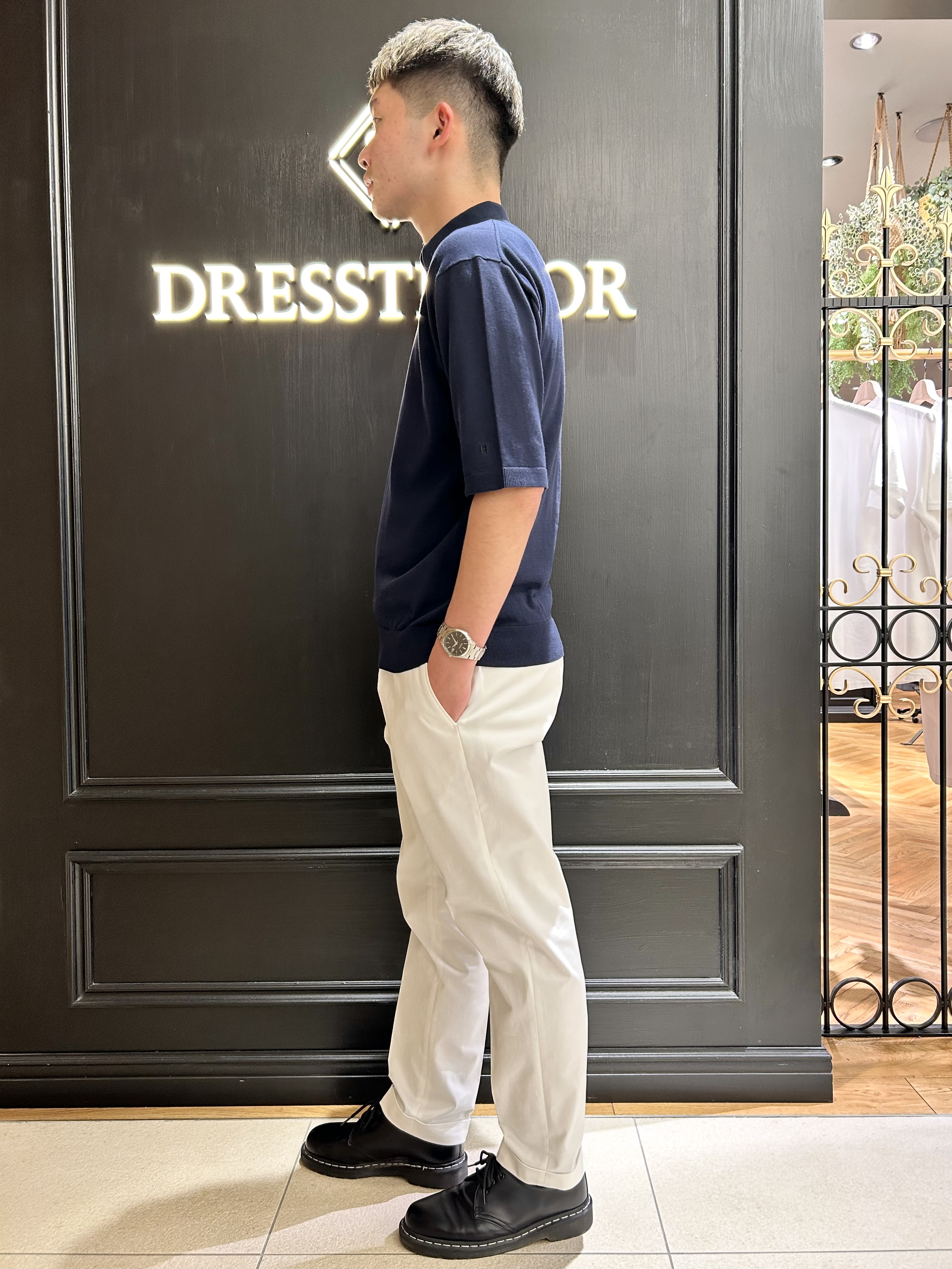 千葉亮太さんの「DRESSTERIOR｜【干場義雅&times;DRESSTERIOR/再入荷】ウォッシャブル ニットポロシャツ」を使ったコーディネート