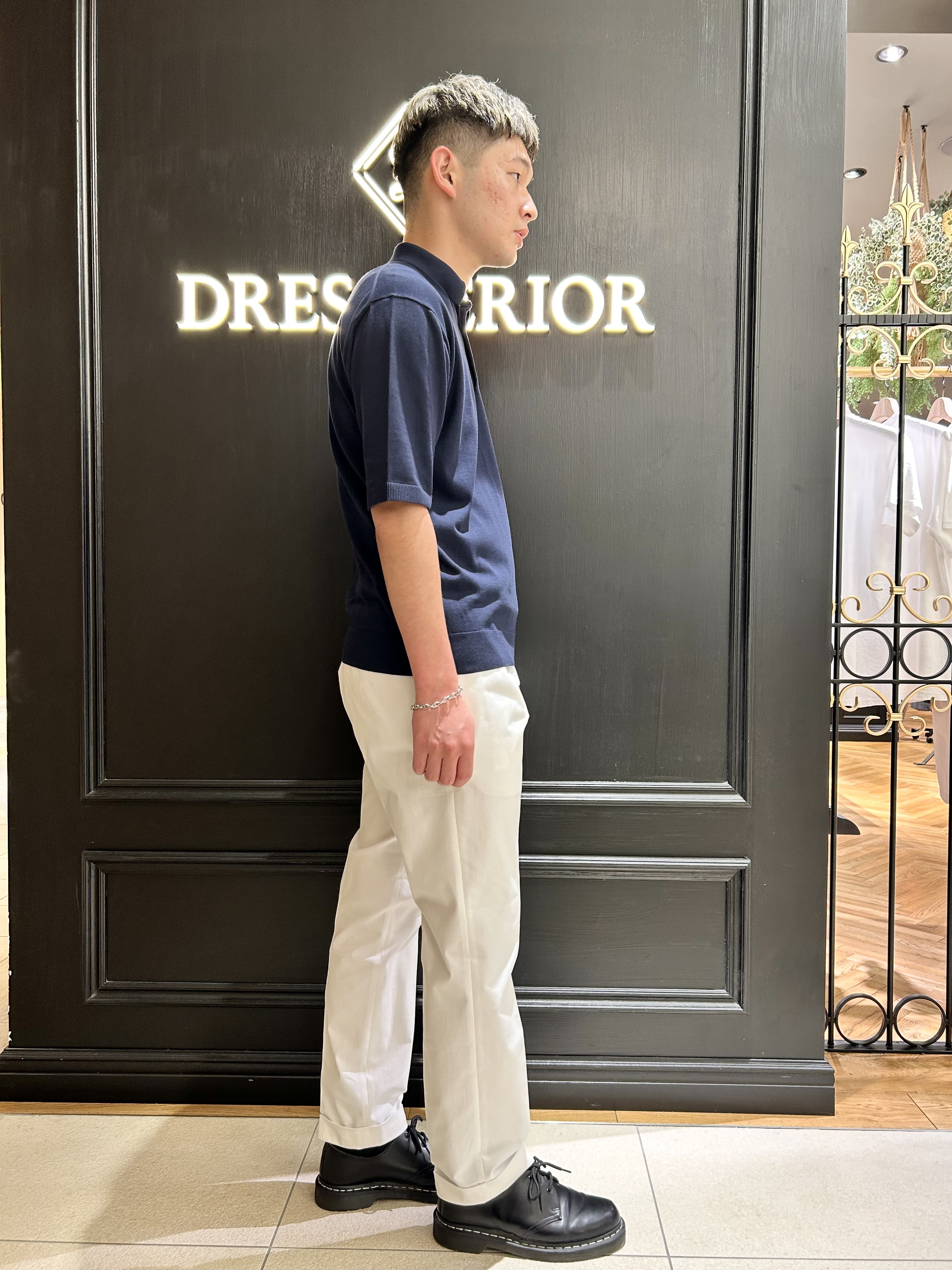 千葉亮太さんの「DRESSTERIOR｜【干場義雅&times;DRESSTERIOR/再入荷】ウォッシャブル ニットポロシャツ」を使ったコーディネート