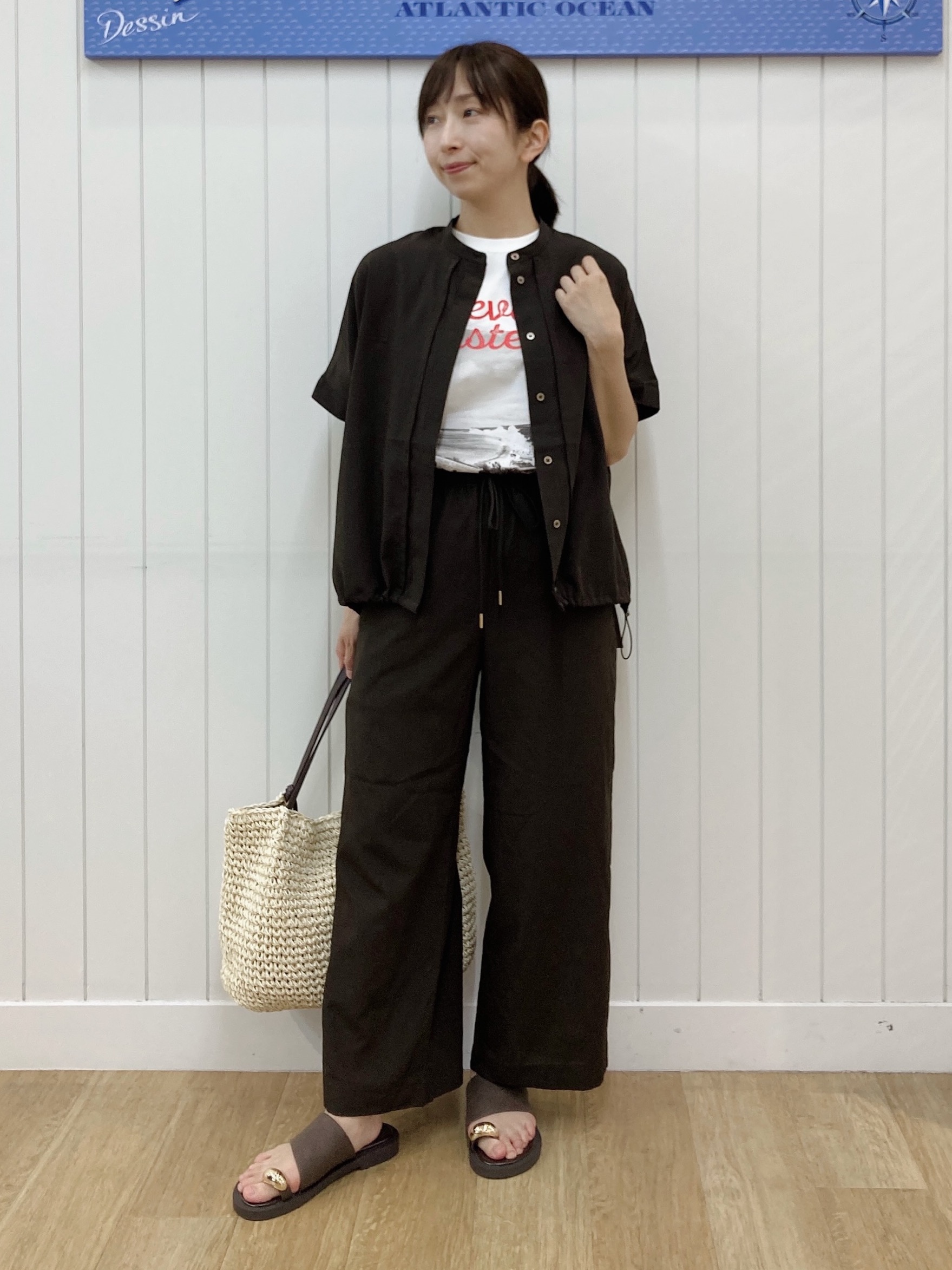 yoshiさんの「Dessin｜【高通気/セットアップ可】ドロストシャツ」を使ったコーディネート