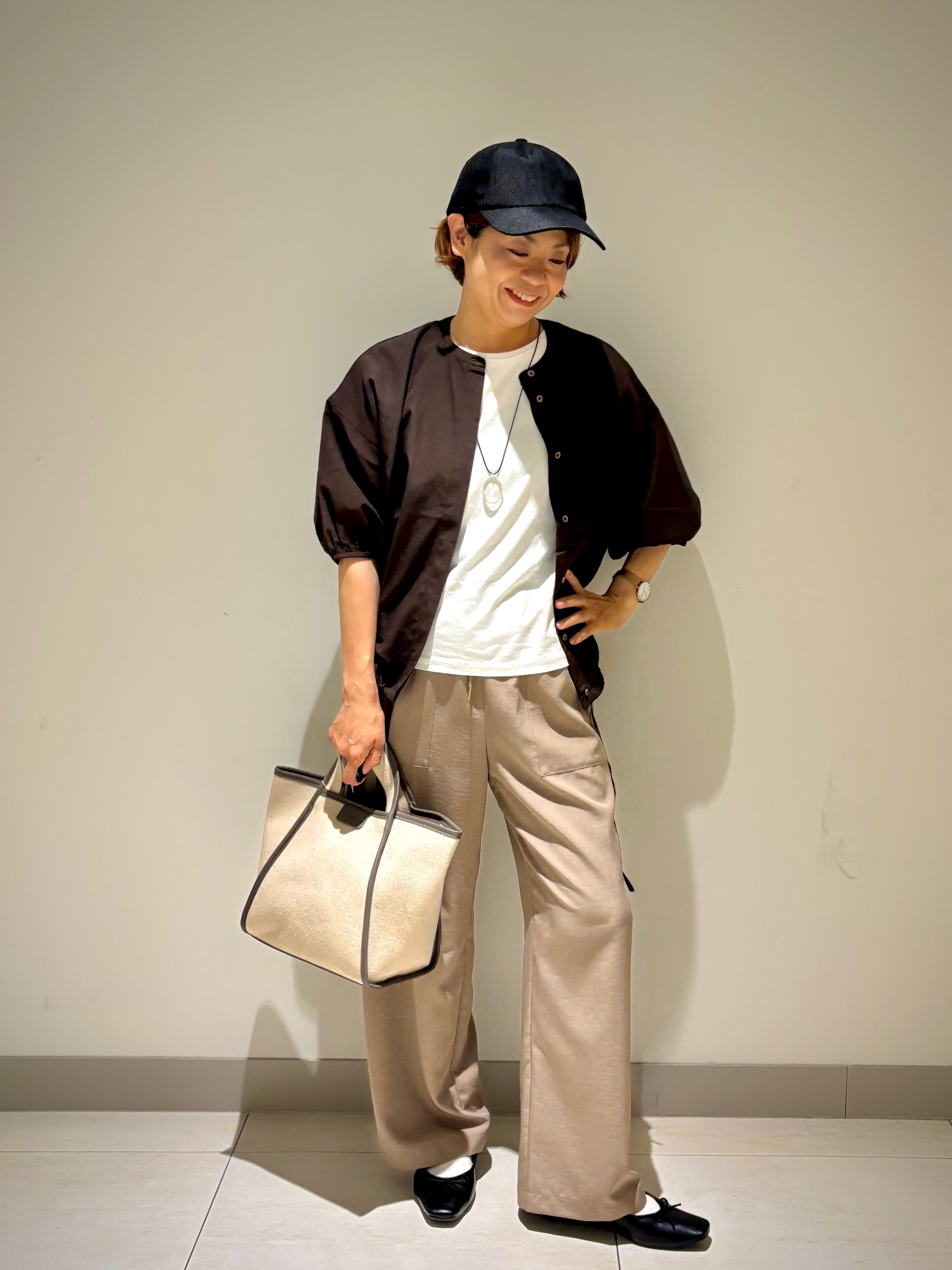 Haruさんの「Dessin｜【UVカット/接触冷感】美光沢カットソー」を使ったコーディネート