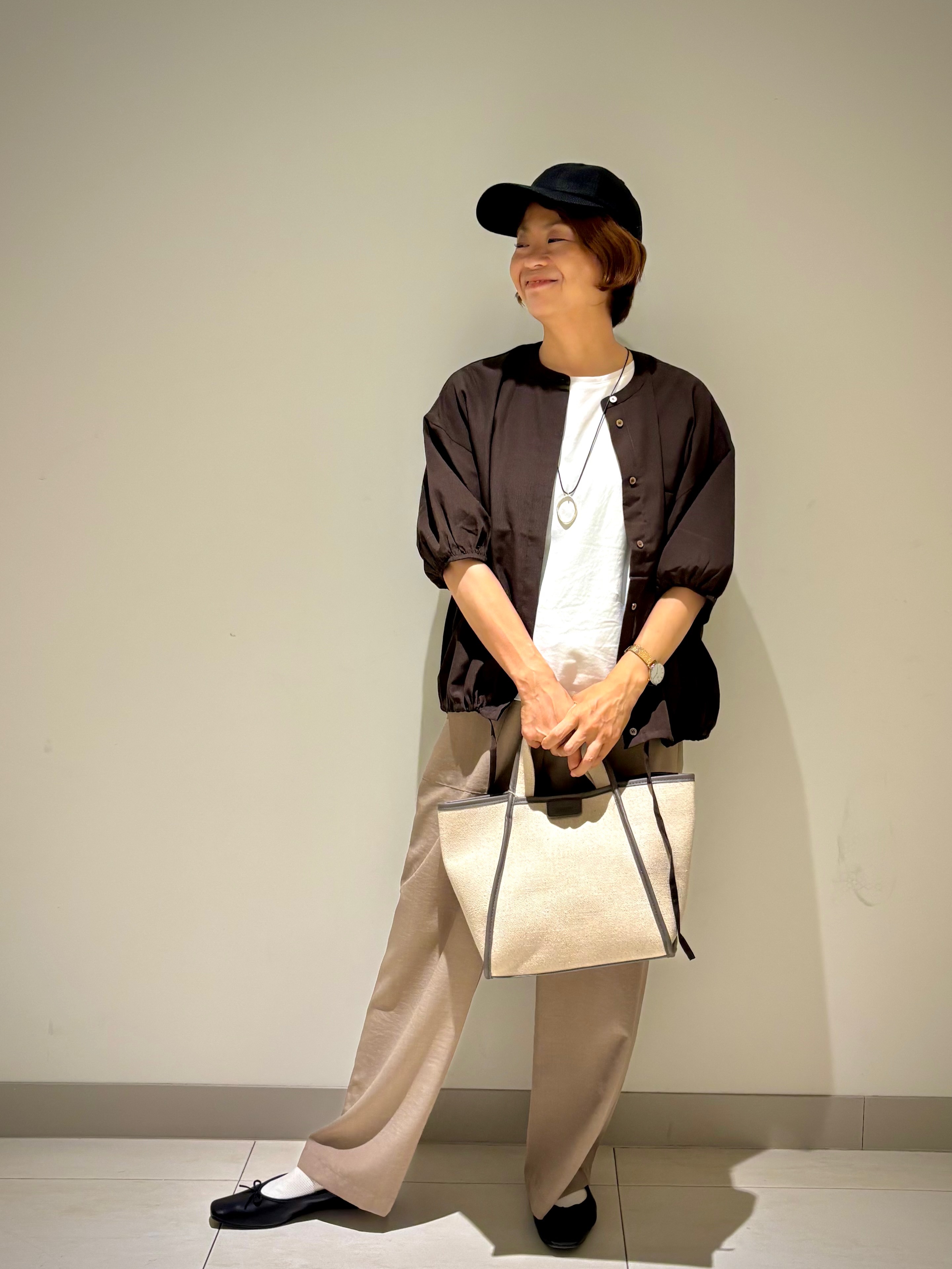 Haruさんの「Dessin｜【UVカット/接触冷感】美光沢カットソー」を使ったコーディネート