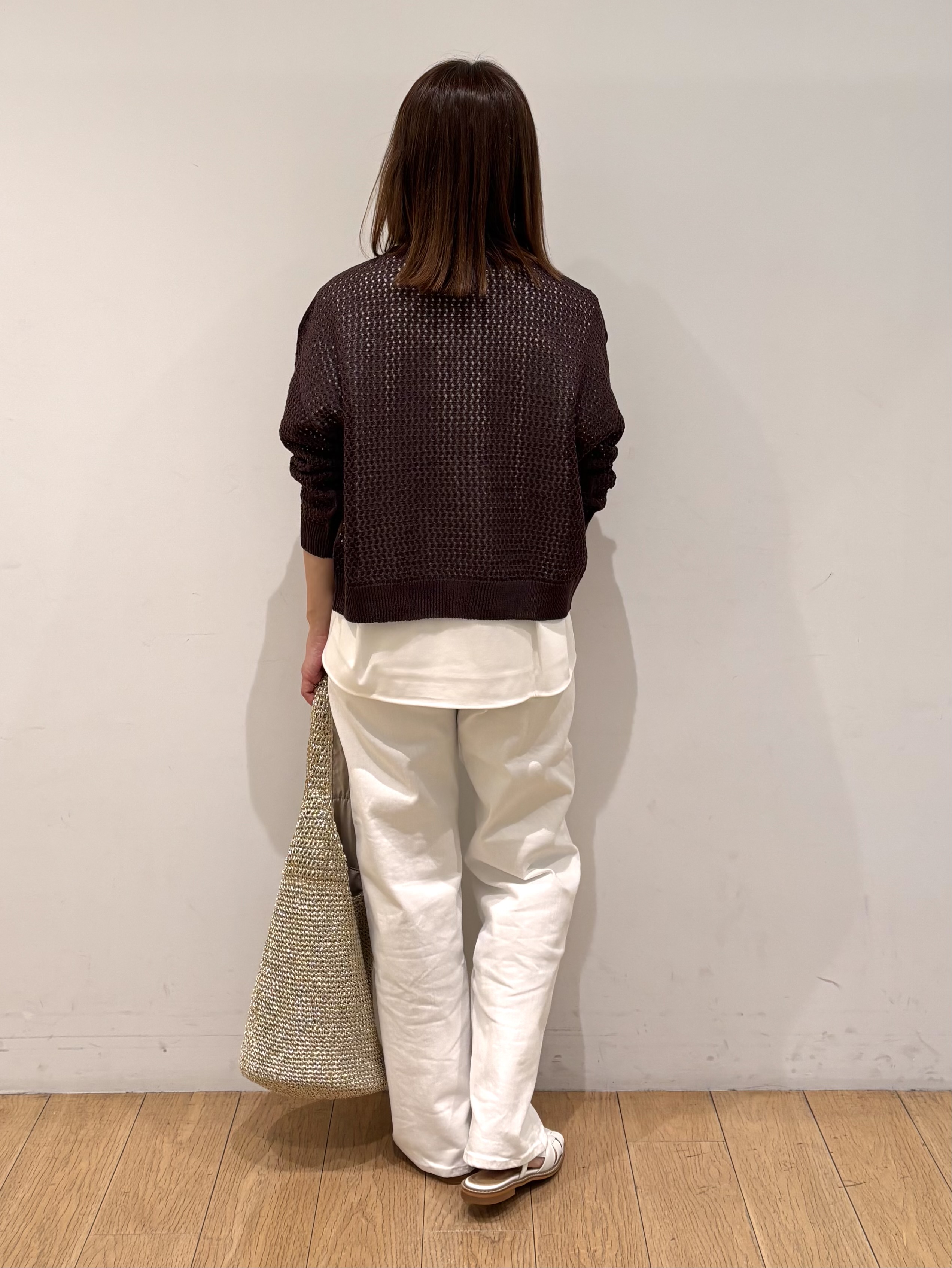 mikkoさんの「INDIVI｜【洗える／コットン】メッシュジップニットカーディガン」を使ったコーディネート