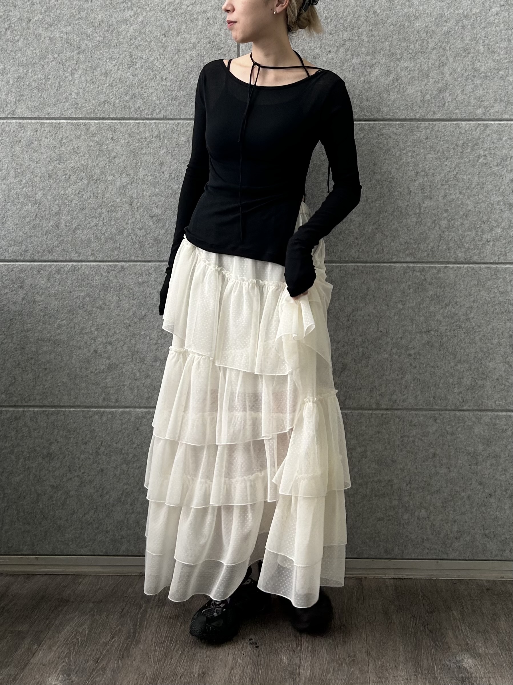 honoka Aさんの「CODE A｜jersey ribbon pullover」を使ったコーディネート