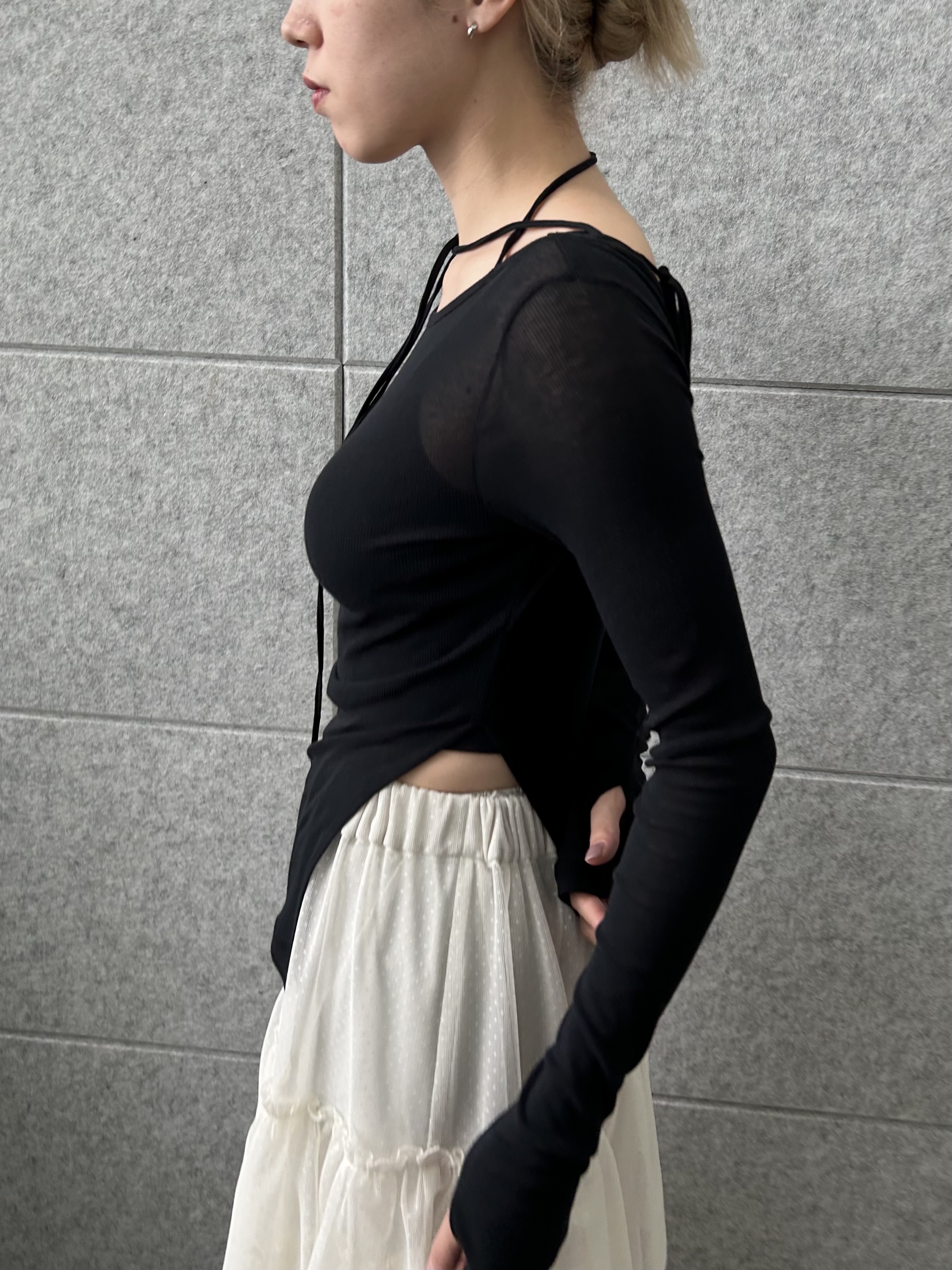 honoka Aさんの「CODE A｜jersey ribbon pullover」を使ったコーディネート