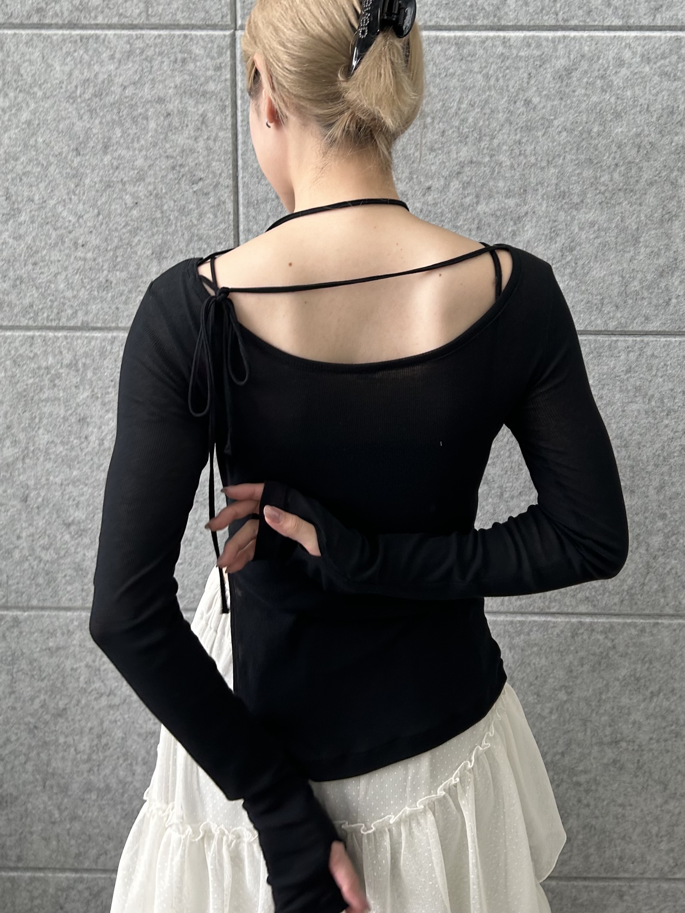 honoka Aさんの「CODE A｜jersey ribbon pullover」を使ったコーディネート